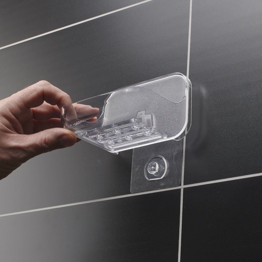 Addis Invisifix Soap Dish Holder - Easy Fix, No Drilling | Translucent Plastic | 9.5 x 12 x 8 cm 6