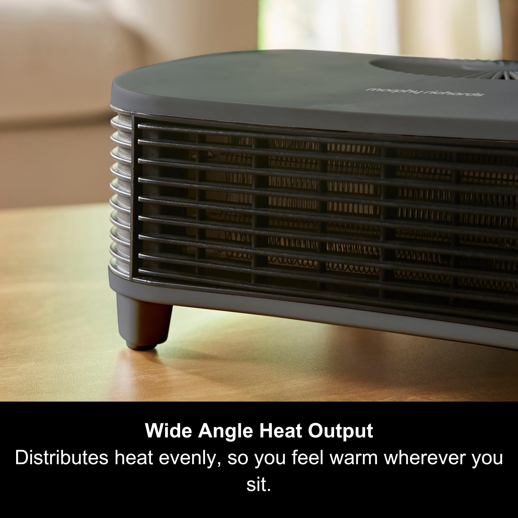 Morphy Richards HeatFlux 2000W Flat Fan Heater | Adjustable Thermostat | Grey 6