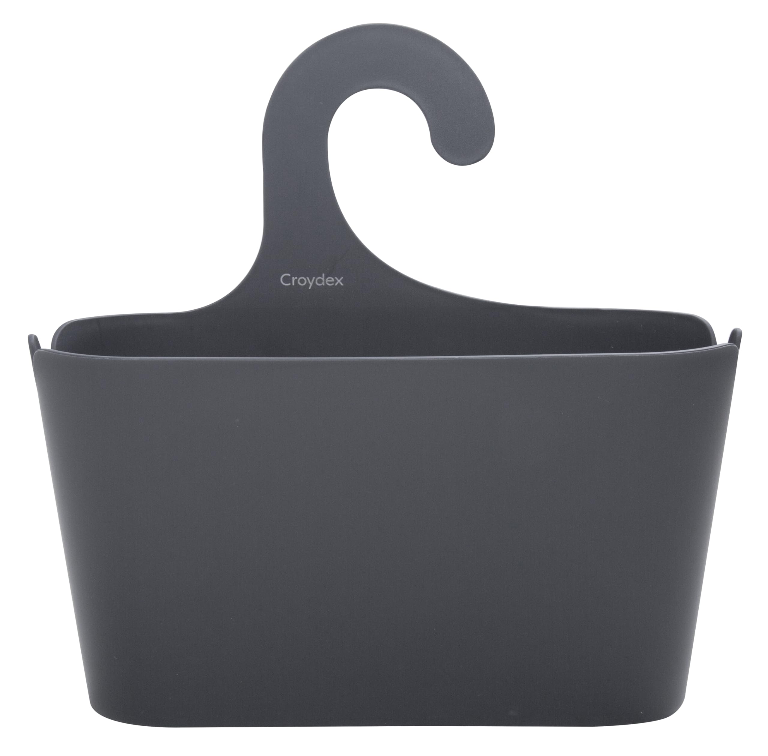 Croydex Hook Over Shower Caddy - Grey Plastic | Self-Draining | 26 x 26 x 8.5 cm 2