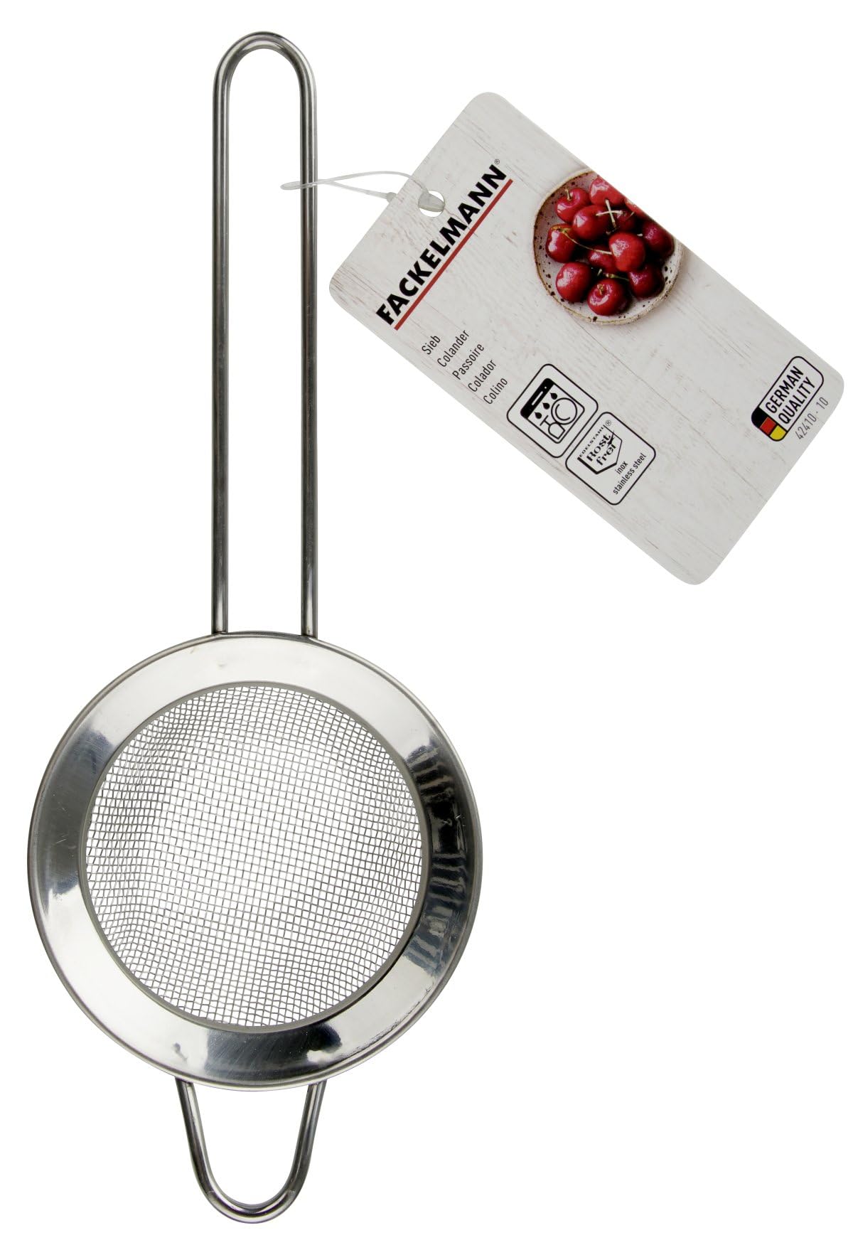 Fackelmann Fine Mesh Sieve - 7.5cm Diameter Stainless Steel Strainer for Sifting and Straining 2