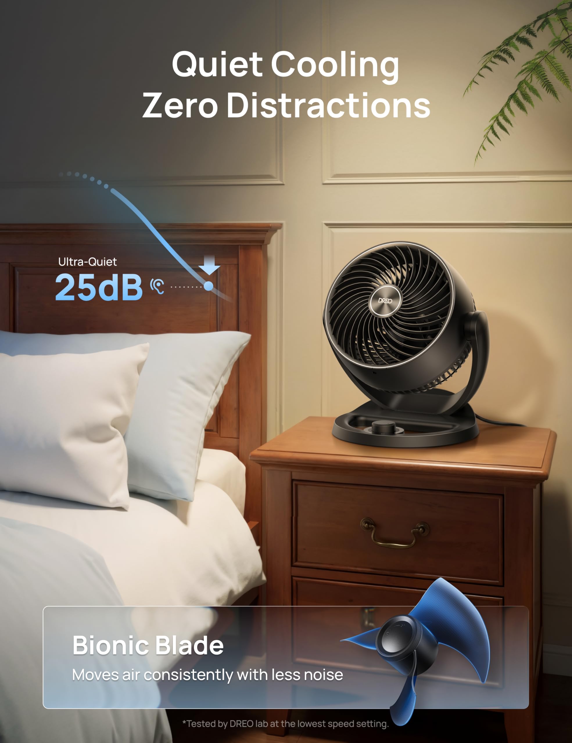 Dreo 12 Inch Desk Fan for Bedroom - 25dB Silent Cooling, 70ft Air Circulation | Black 7
