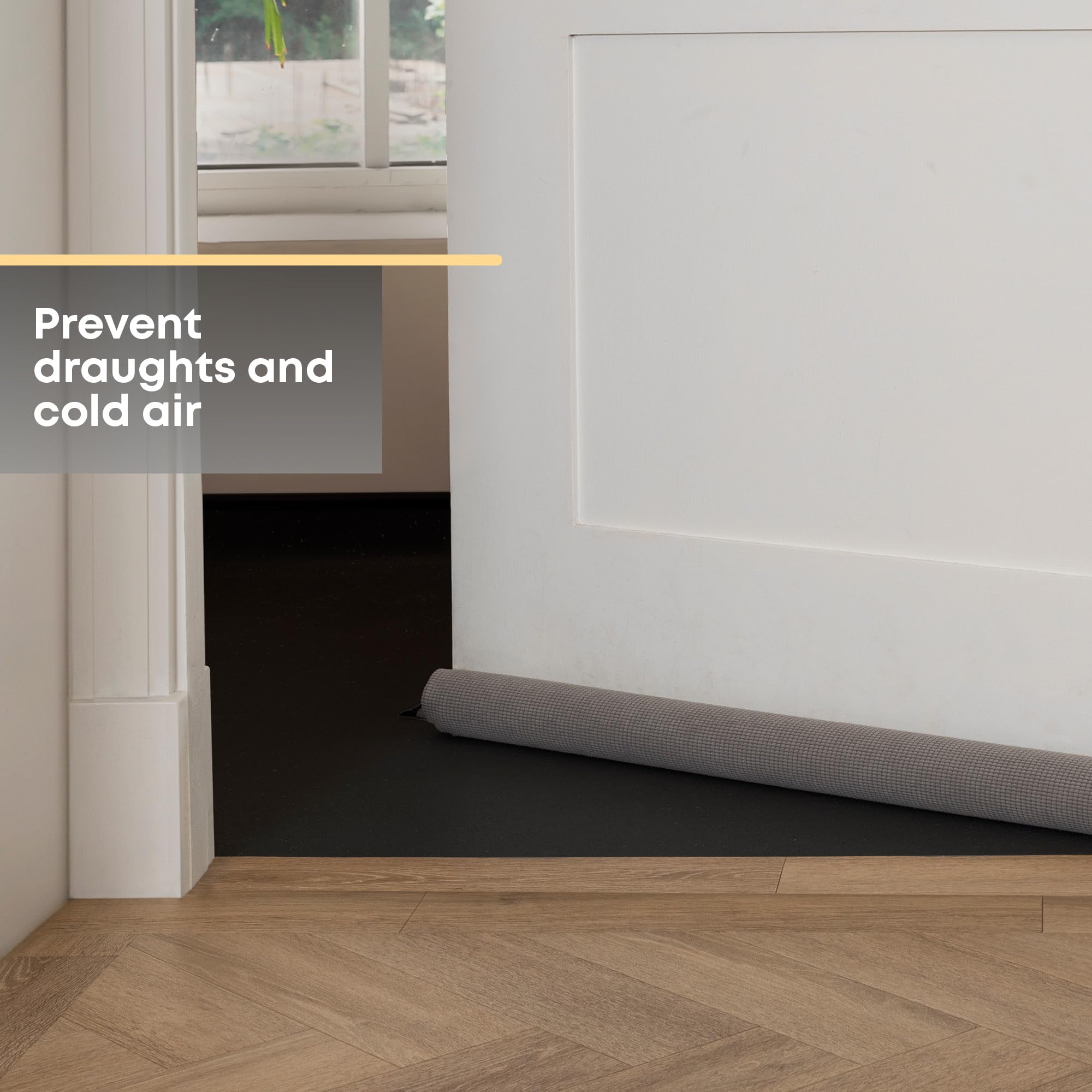 FiNeWaY Under Door Draught Excluder - 80cm Double-Sided Foam for Interior Doors | Grey 5