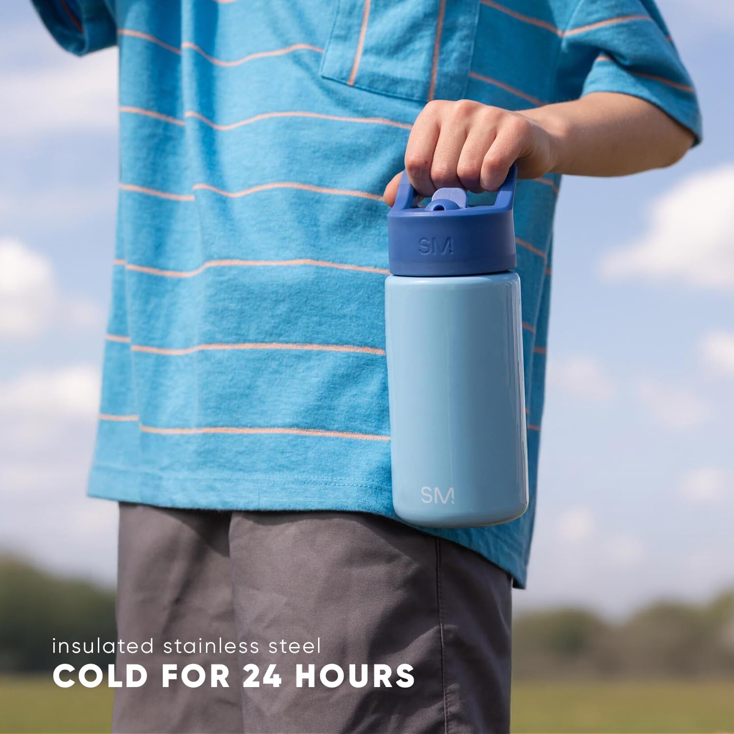 Simple Modern Kids Summit Water Bottle - 414 ml Insulated Stainless Steel with Straw Lid | Pink Ballerina 6