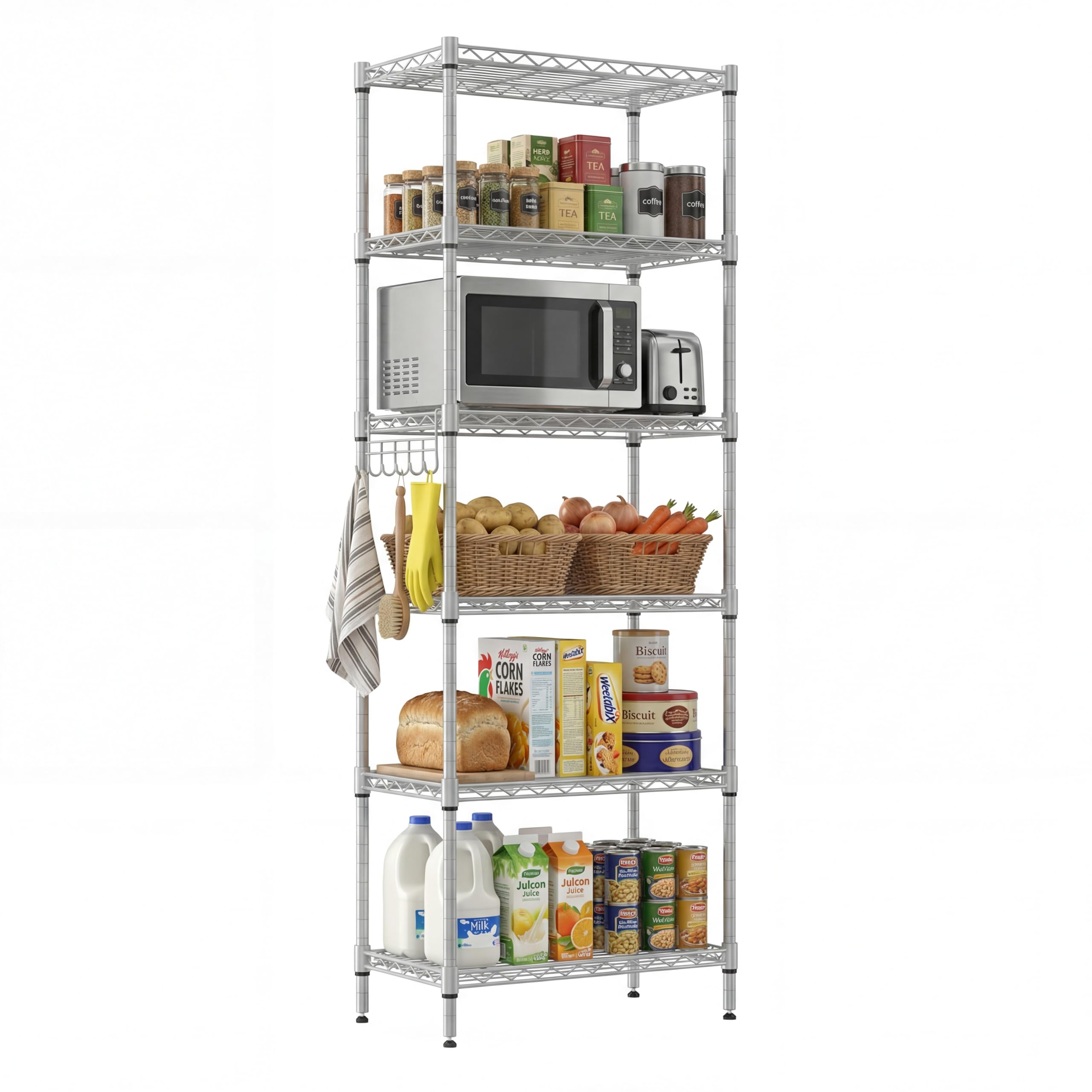 Himimi 6-Tier Wire Shelving Unit Metal Storage Rack | 550lb Capacity | Adjustable Shelves