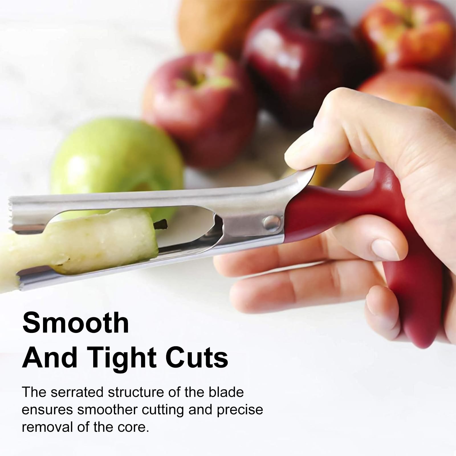 Lafefe Apple Corer Remover with Serrated Stainless Steel Blade | Yellow ABS Handle 6