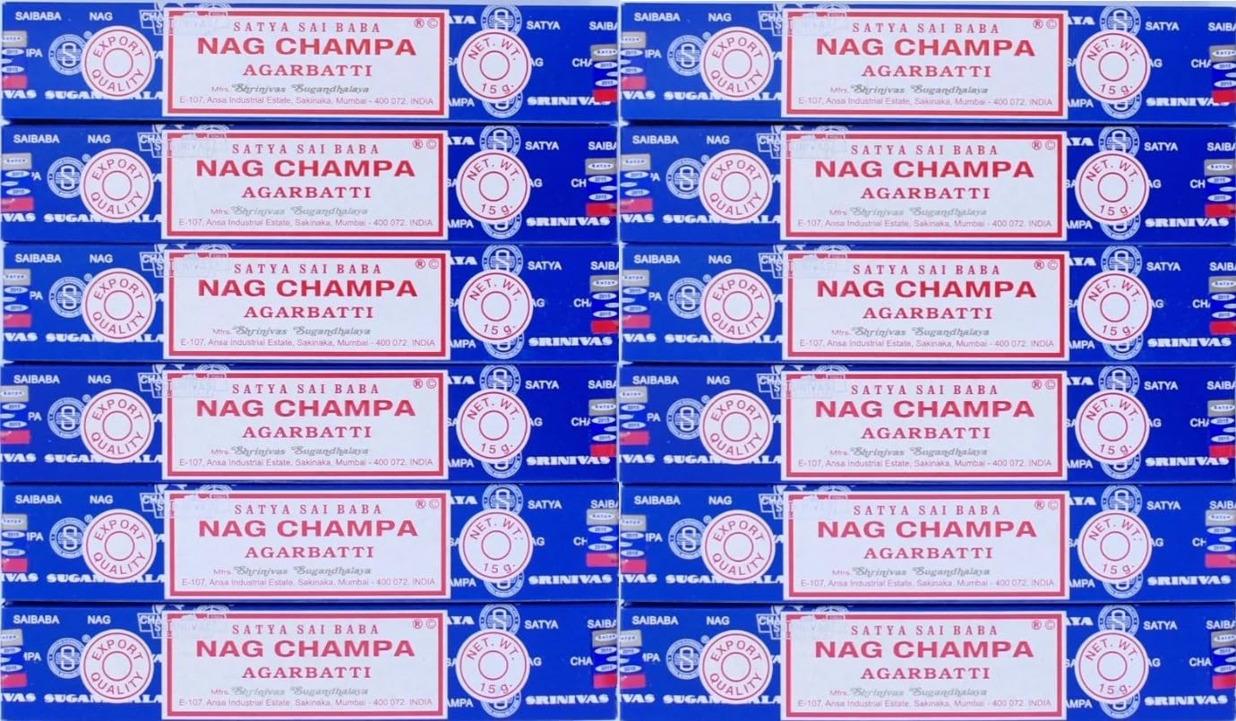 Satya Nag Champa Incense Sticks - 12 Packs (144 Sticks Total) | Encourages Relaxation | Hand Rolled in India 1