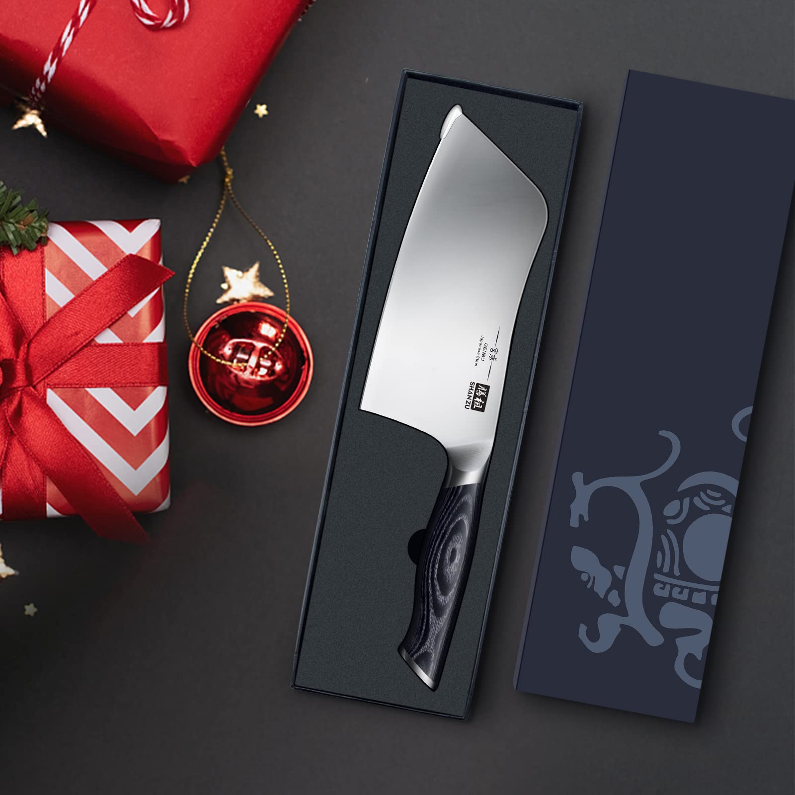 SHAN ZU 7 Inch Utility Knife - High Carbon Japanese Steel Cleaver with K133 Wooden Handle 7