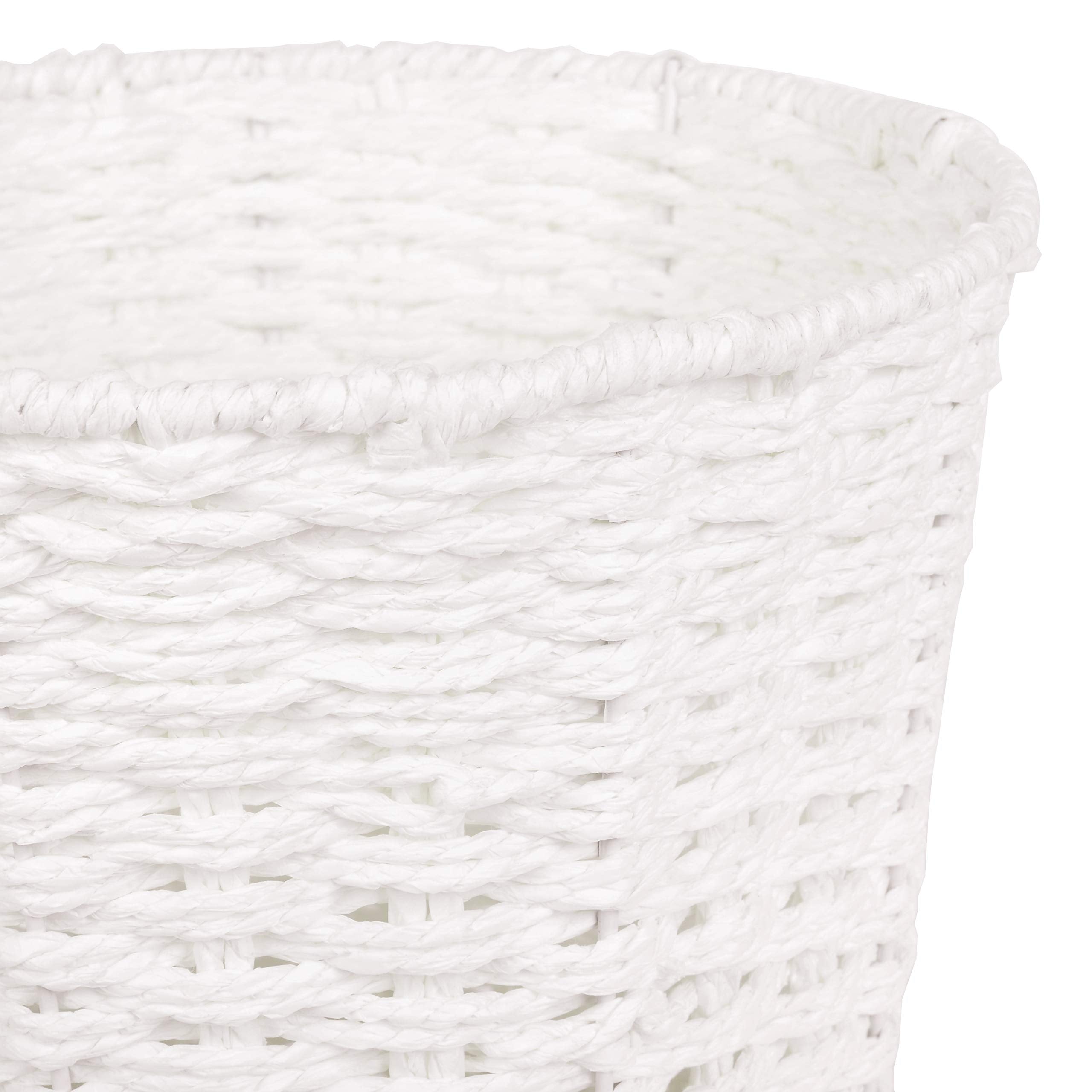 Zuvo Round Wicker Waste Paper Bin - Durable, Lightweight, White | 25x25x18 cm 6
