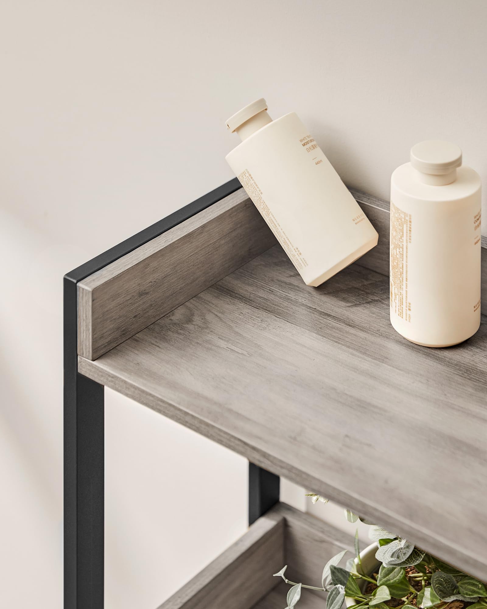 VASAGLE 3-Tier Over The Toilet Storage Rack - Space Saving, Industrial Style, Greige & Black | BTS002B02 8