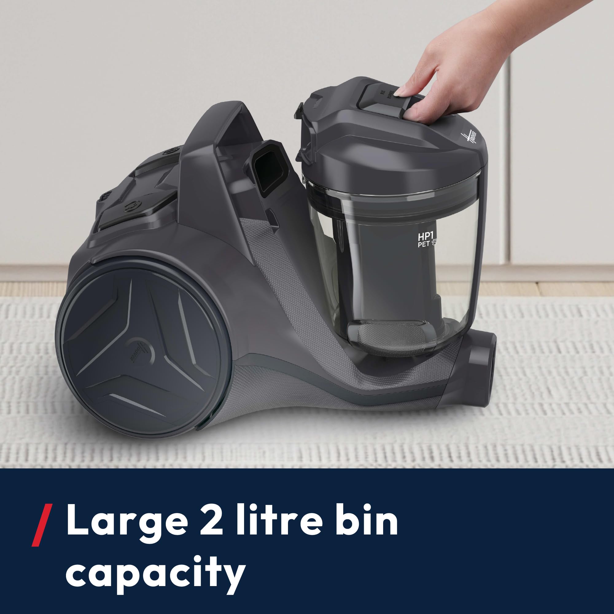 Hoover HP1 Pet Powerful Bagless Cylinder Vacuum Cleaner | 2L Capacity | Pet Hair Tool 8
