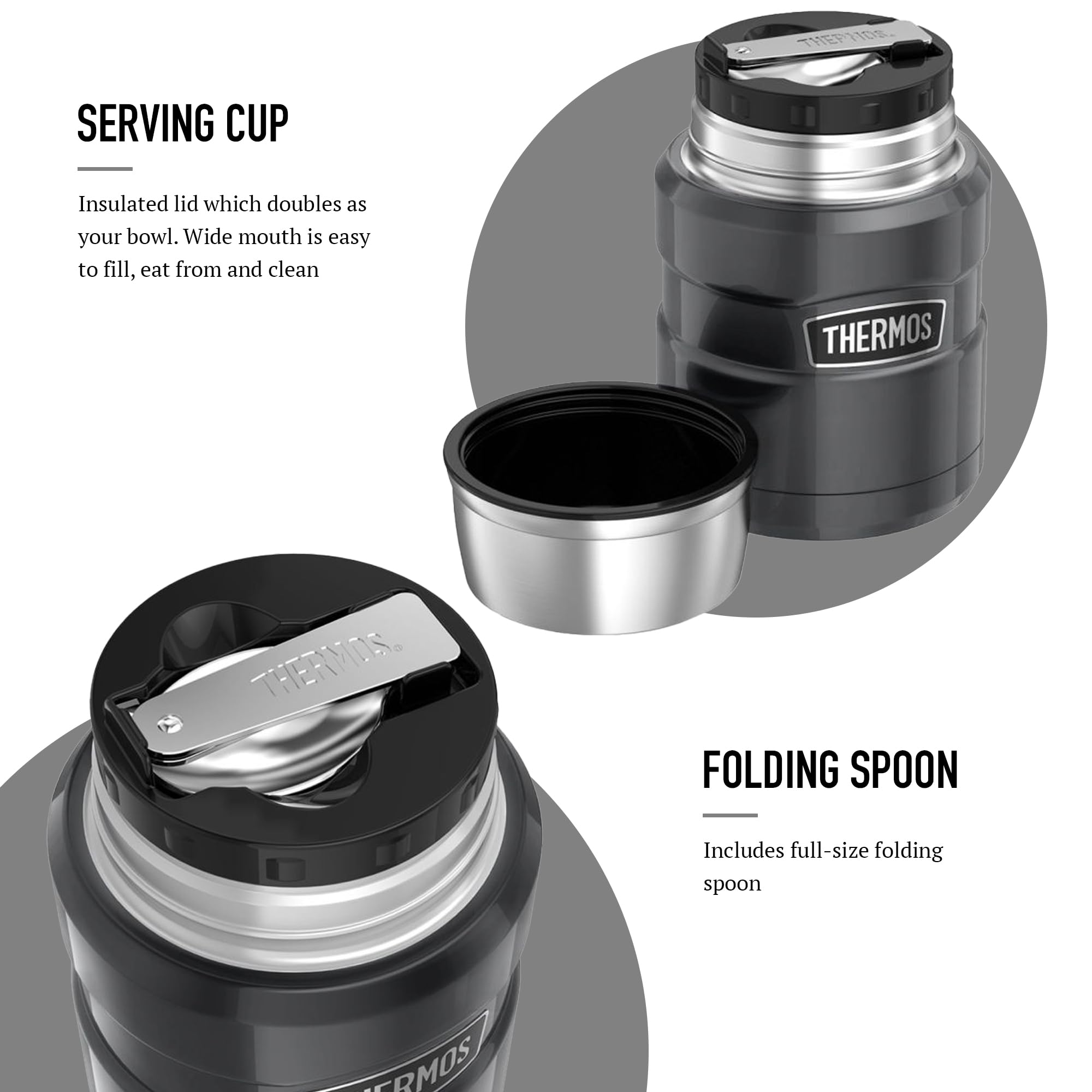 Thermos Insulated Food Jar - 470ml Capacity | Stainless Steel | Keeps Food Hot 9 Hrs/Cold 14 Hrs 4