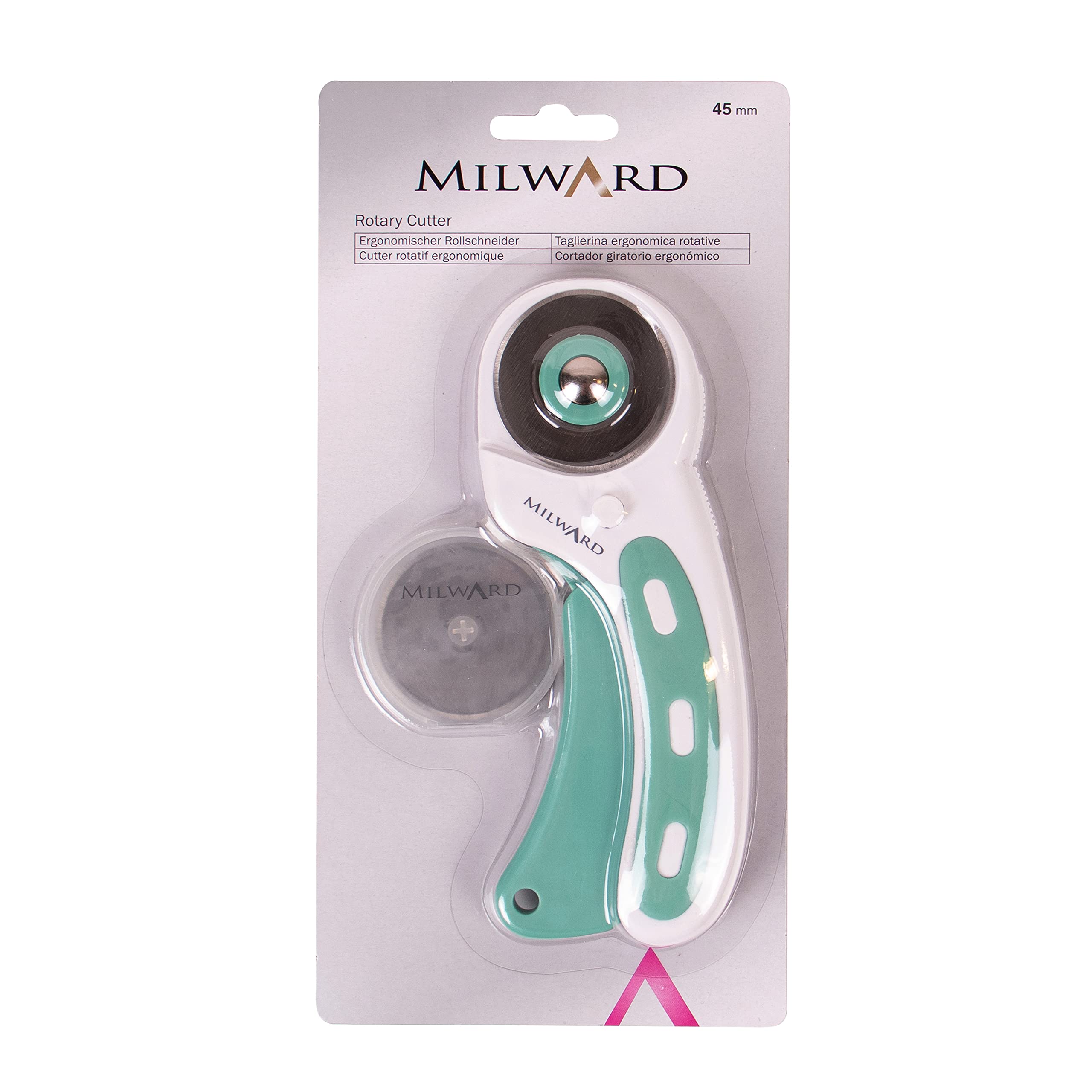 Milward 45mm Rotary Cutter for Fabric - Includes 5 Spare Steel Blades | Ergonomic Design 6