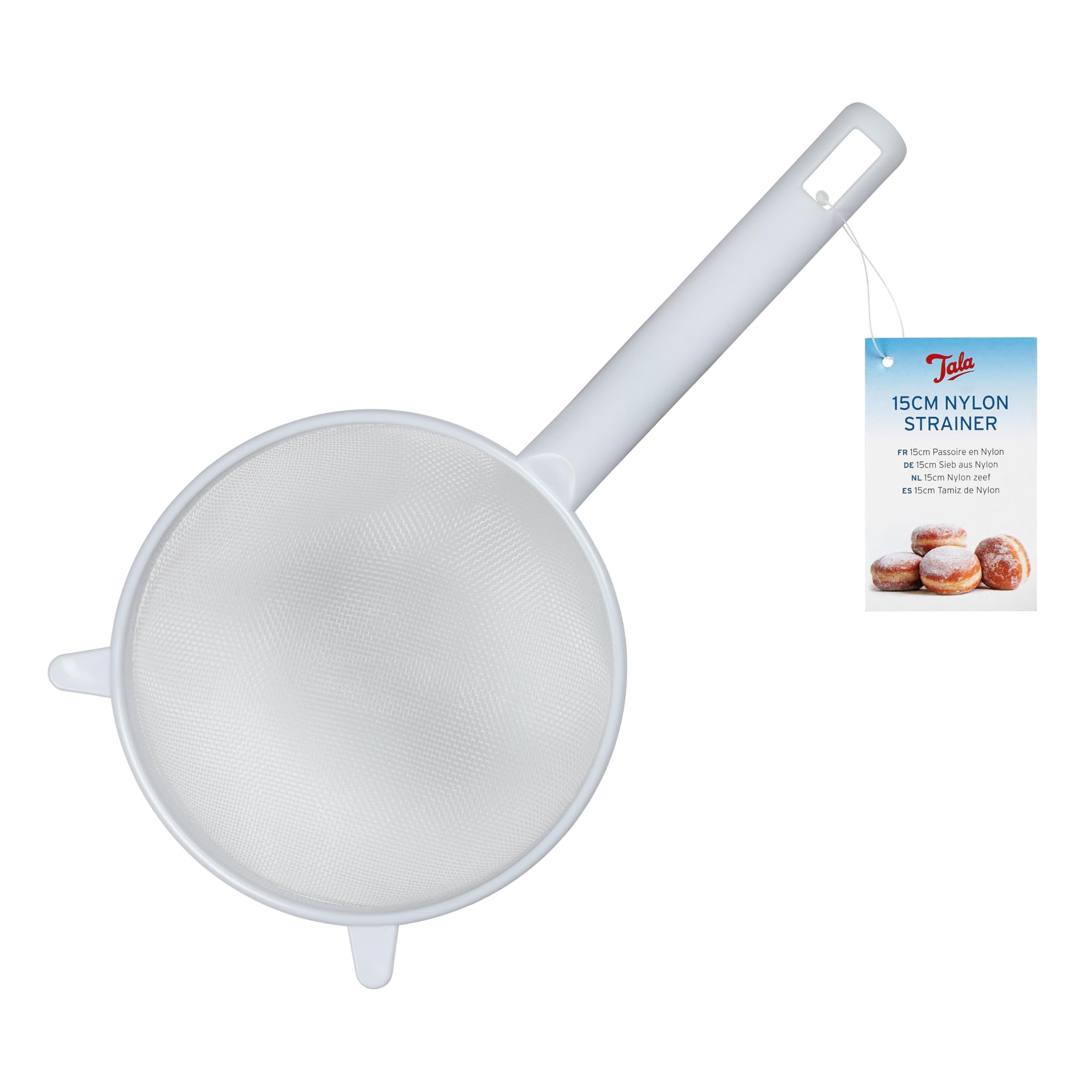 Tala 15cm White Plastic Sieve - Fine Nylon Mesh for Clump-Free Sifting | Dishwasher Safe 6