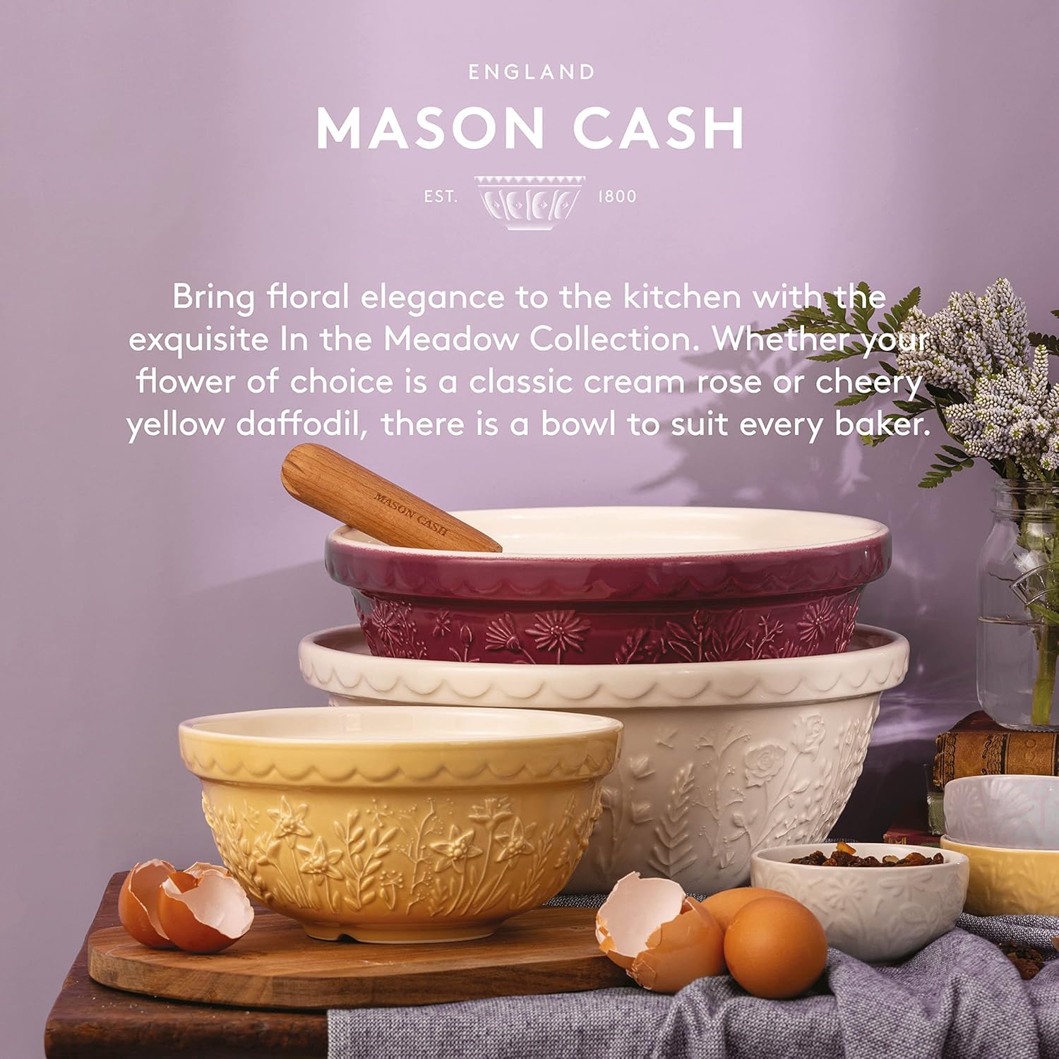 Mason Cash In The Meadow Stoneware Measuring Spoons - Set of 4 | Floral Embossed | Dishwasher Safe 9