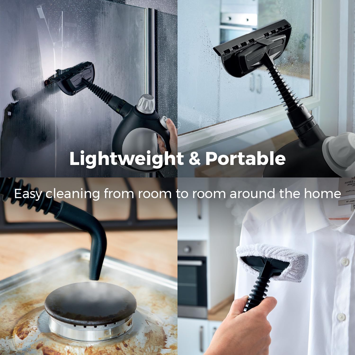 Tower T134000PL THS10 Corded Handheld Steam Cleaner with 9 Accessories | 1050W | Kills 99.99% Bacteria 4