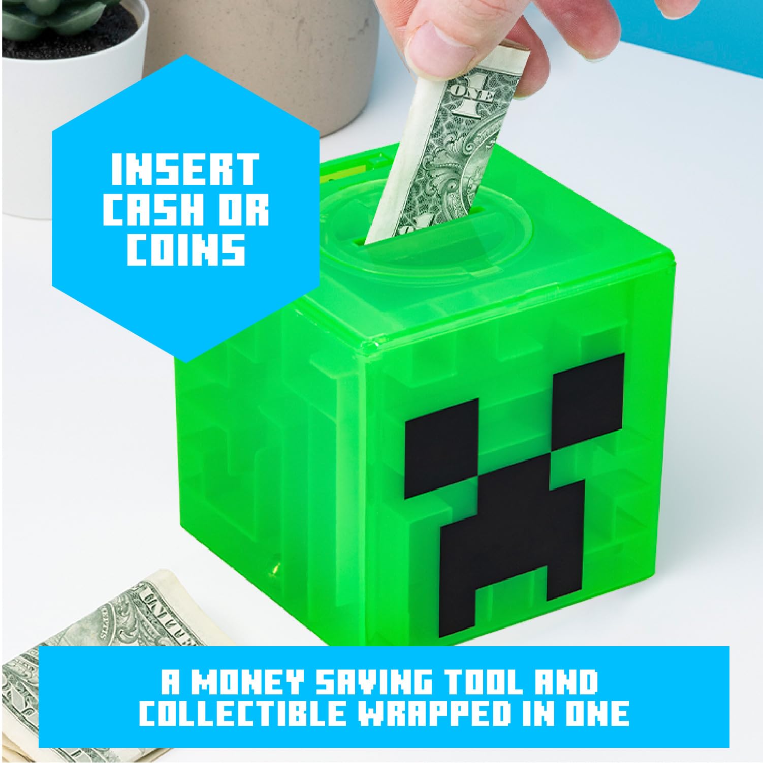 Paladone Minecraft Creeper Maze Safe - Officially Licensed Piggy Bank | Plastic | 9cm Tall 3