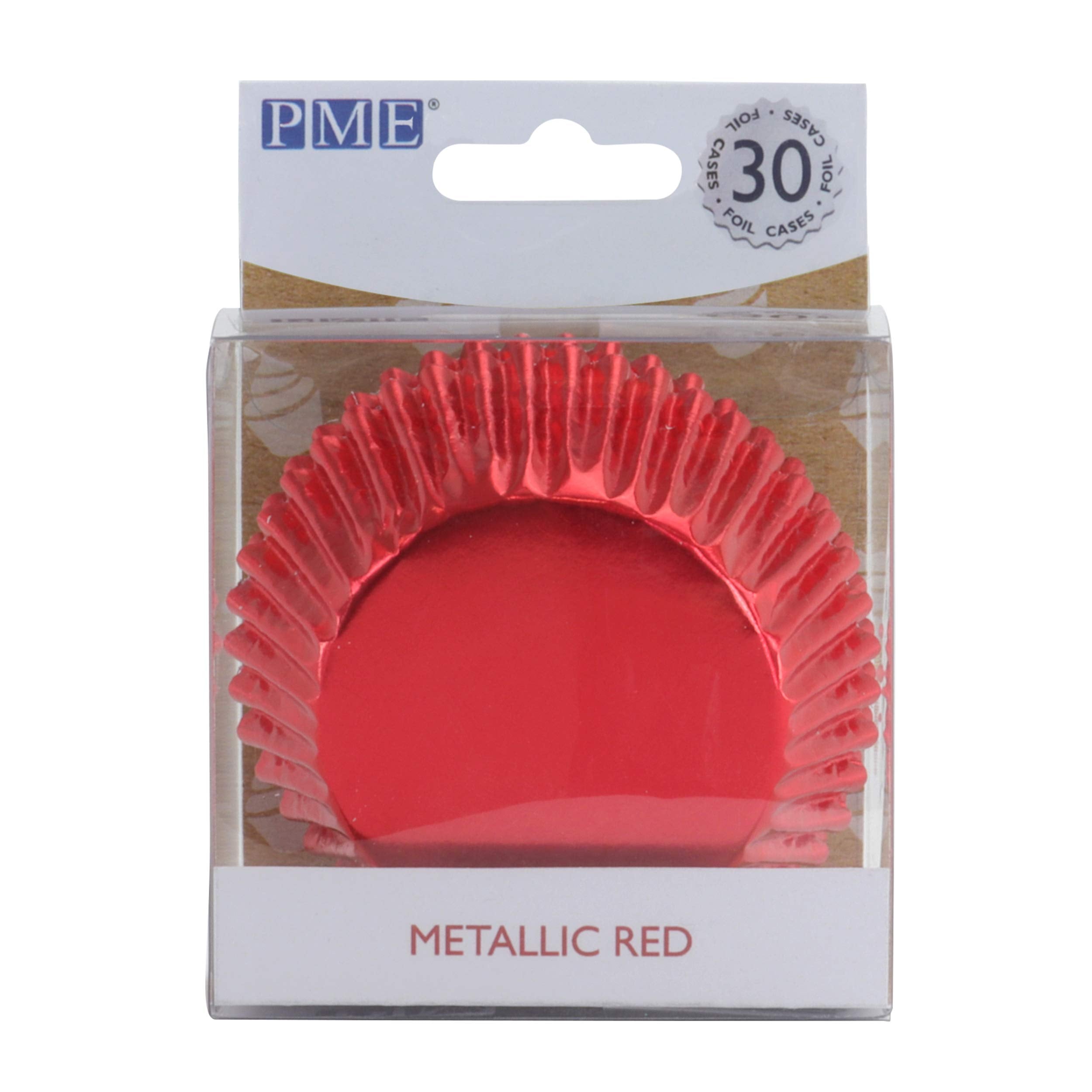 PME Metallic Red Foil Lined Cupcake Cases - 30 Pack | Standard Size | BC815 1