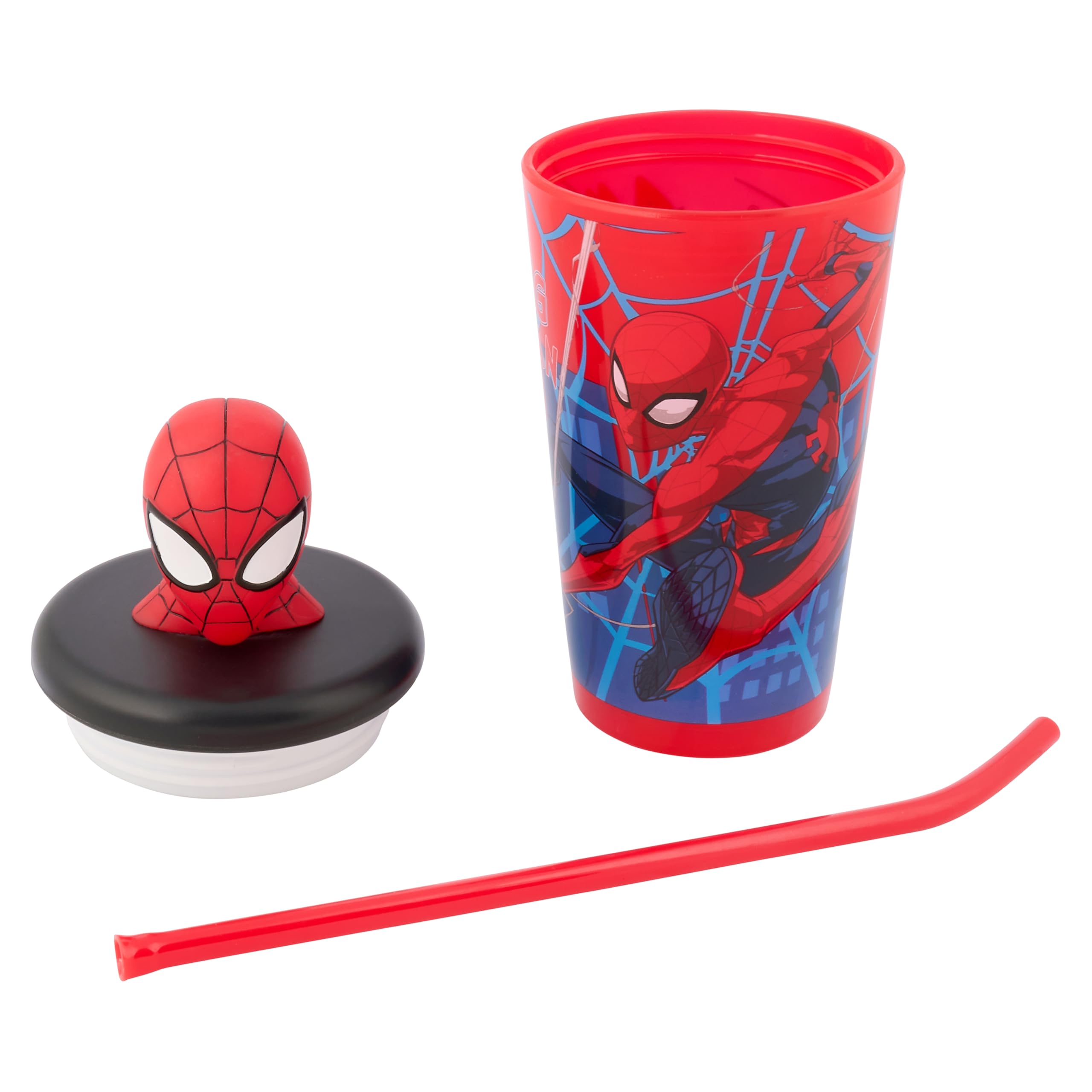 Marvel Spider-Man Web 3D Tumbler - 444ml Capacity | BPA-Free Kids Drinkware with Straw 6