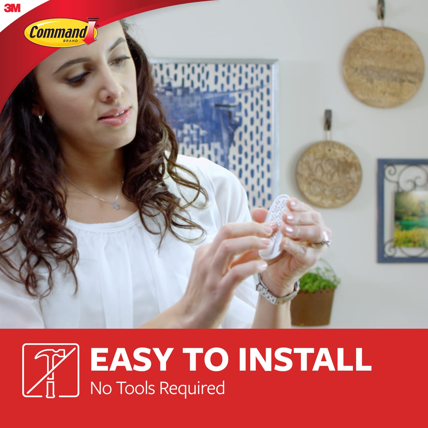 Command Large Utility Hook - Damage-Free Hanging | Holds 2.2 kg | White Plastic | 7 Hooks 3