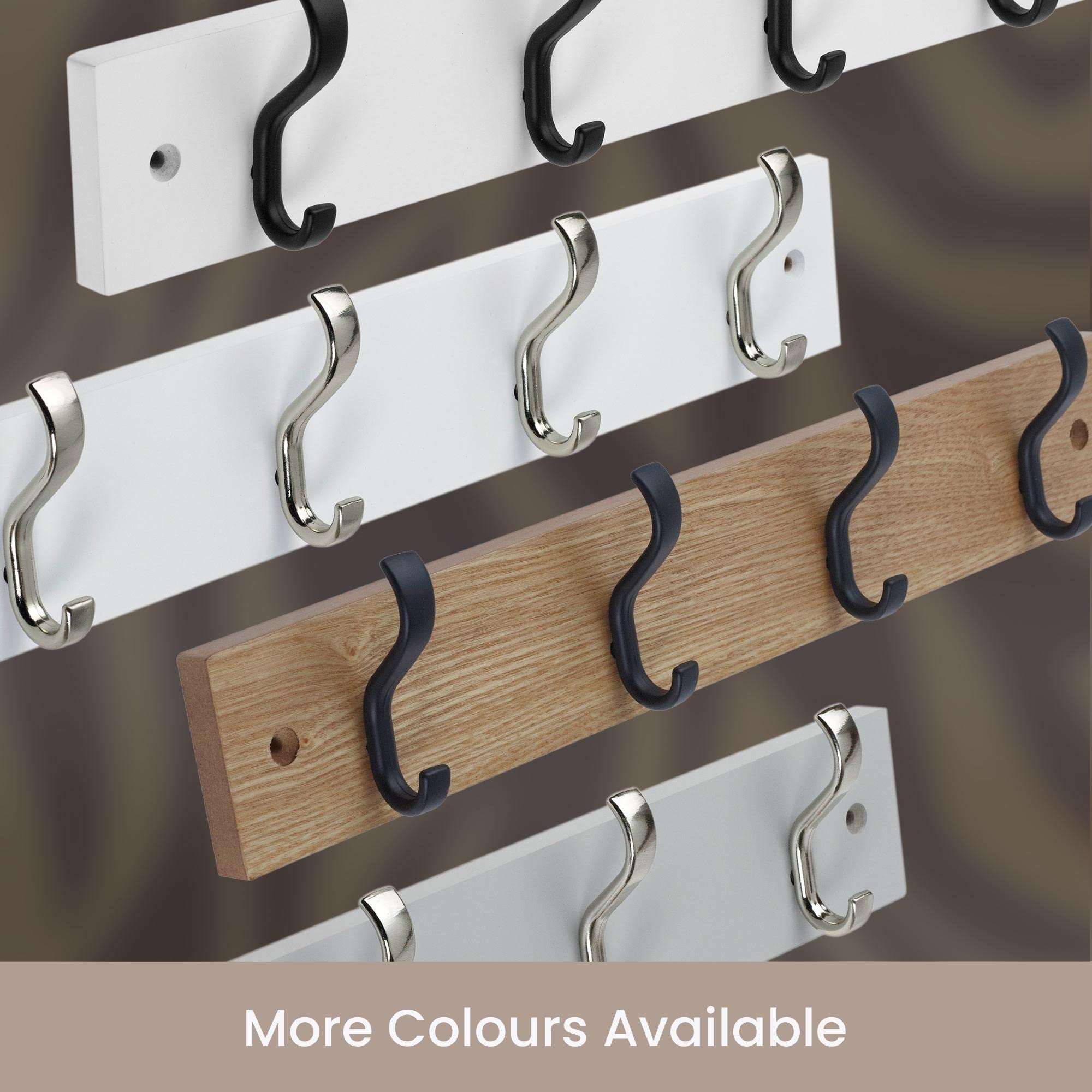 keypak Modern Wall-Mounted Coat Rack - 4 Double Hooks | Alloy Steel | Matte Black/Ash Effect 6