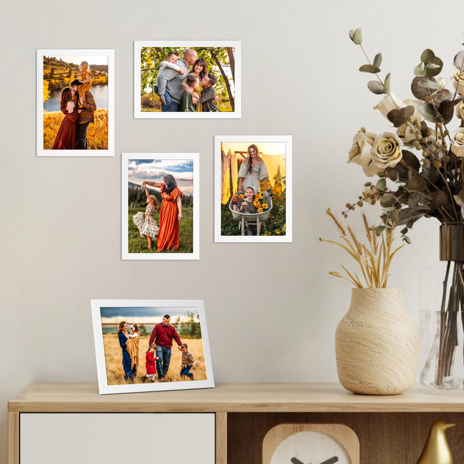 EXYGLO 12 Pack White A4 Picture Frames - Wall & Tabletop Display for Certificates and Photos 6