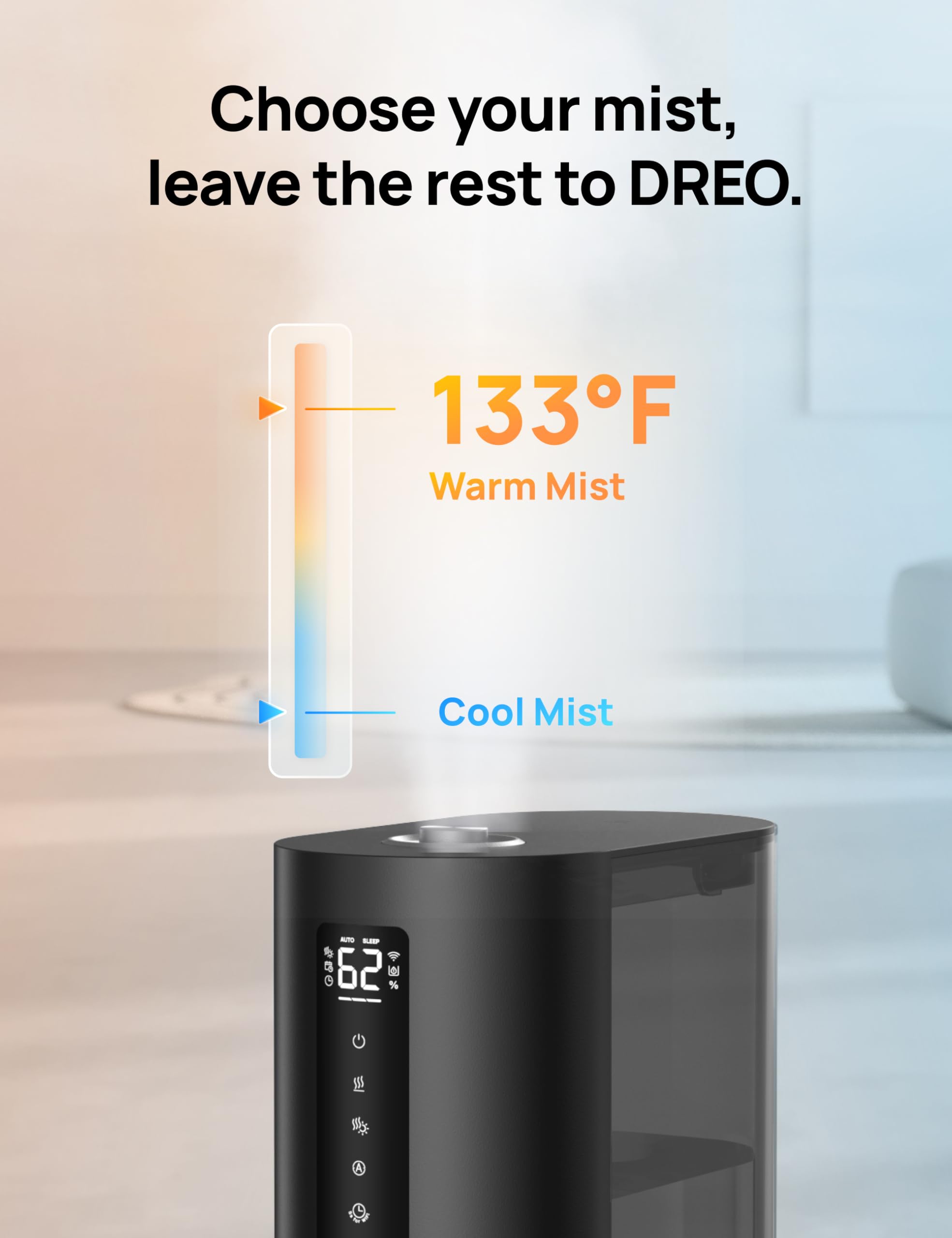 Dreo 6L Smart Humidifier for Large Room - Warm & Cool Mist, Dual Aroma Tray | Black 3