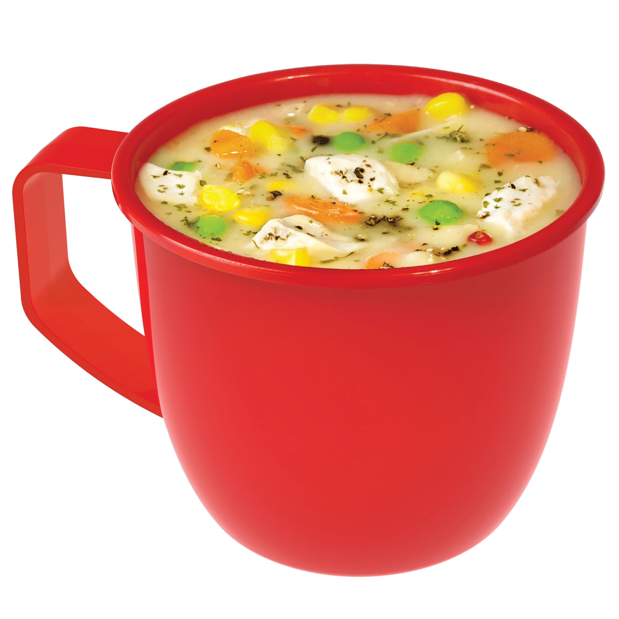Sistema Microwave Soup Mug - 565 ml Capacity | Splatter-Free Heating | Red Plastic | 1 Count 2