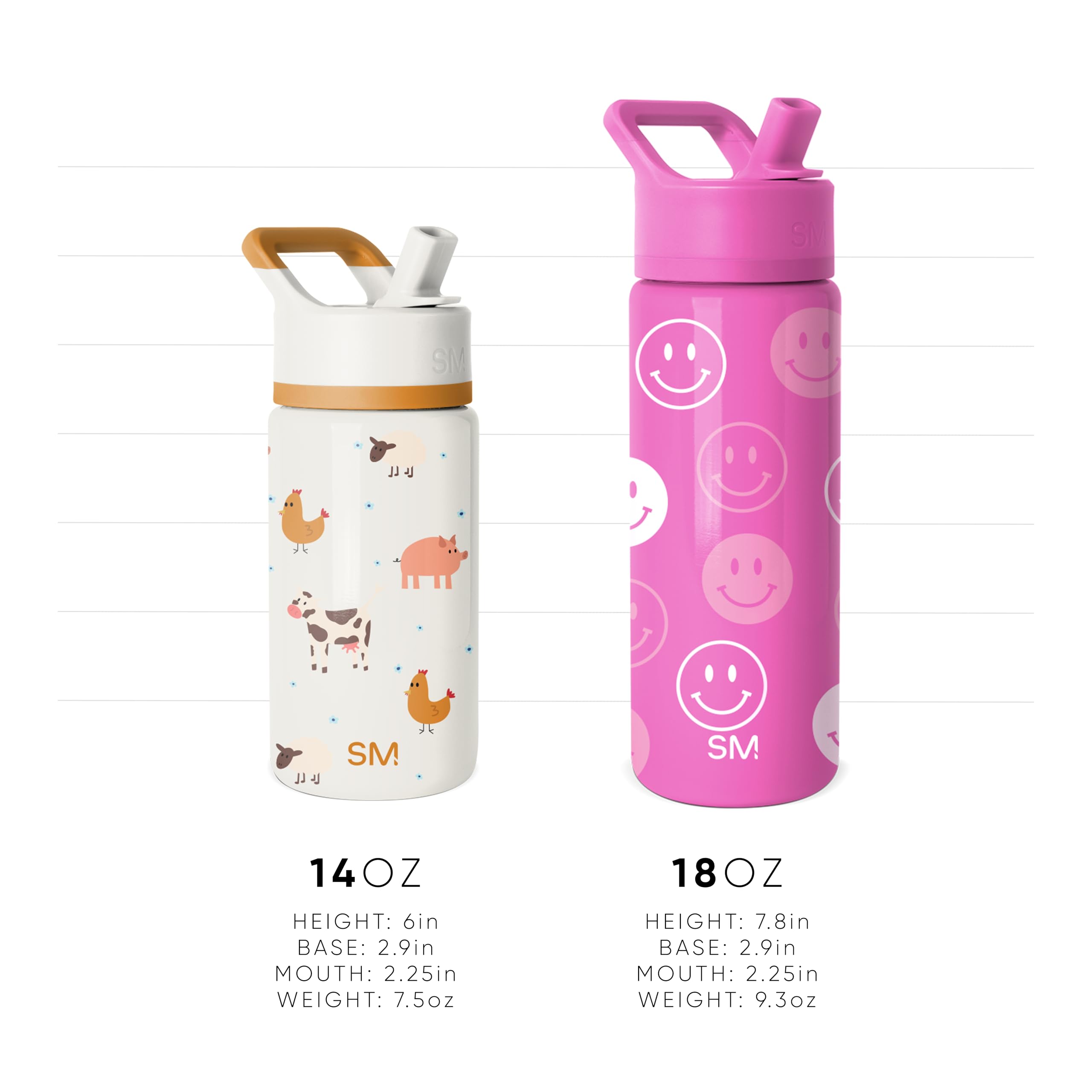 Simple Modern Kids Summit Water Bottle - 414 ml Insulated Stainless Steel with Straw Lid | Pink Ballerina 4