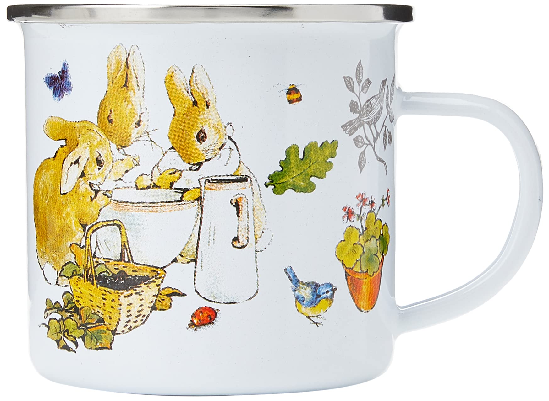Robert Frederick Peter Rabbit Flopsy Bunnies Enamel Coffee Mug - White, Dishwasher Safe 5