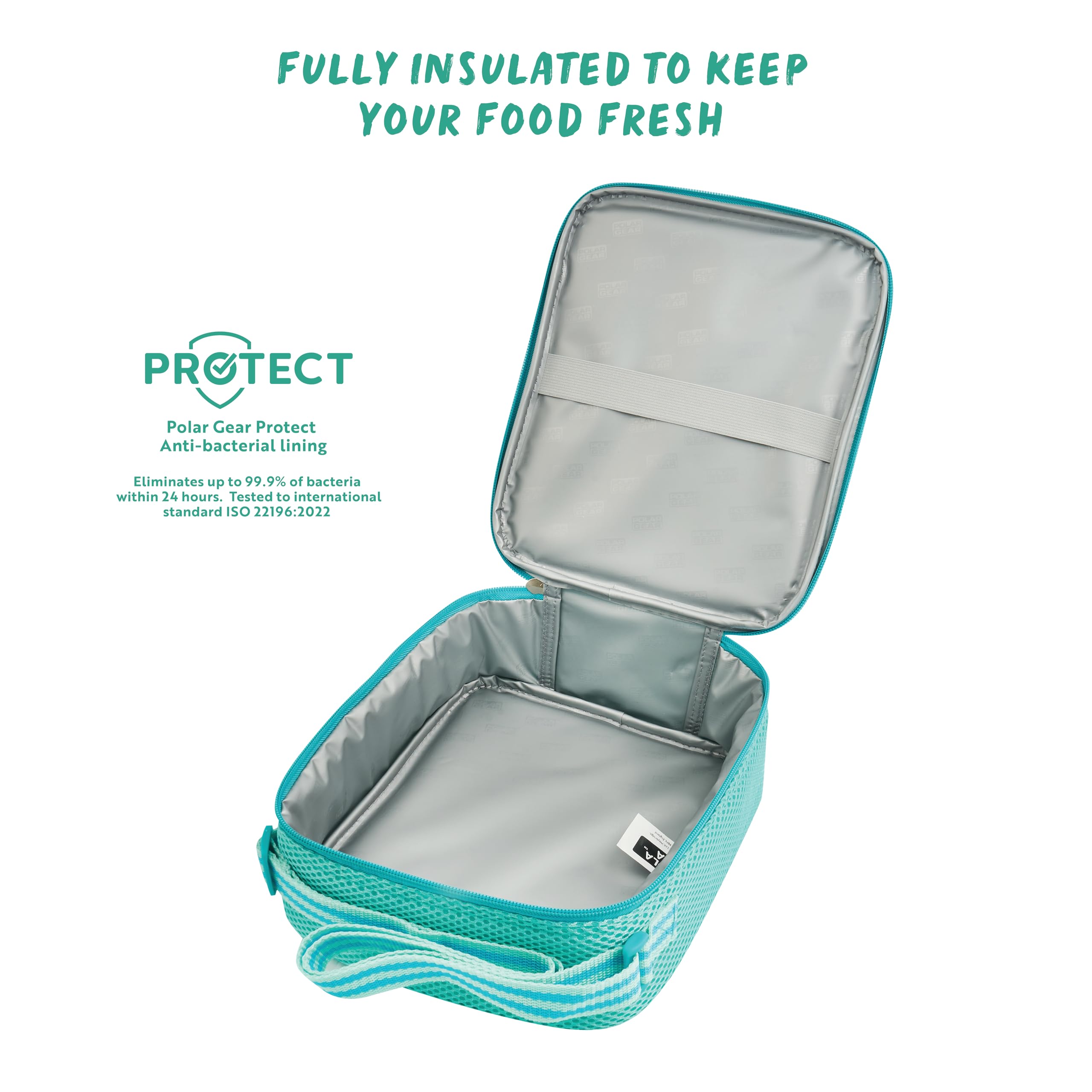 Polar Gear Kids Lunch Bag - Fully Insulated | Antibacterial Lining | Mint Color 3