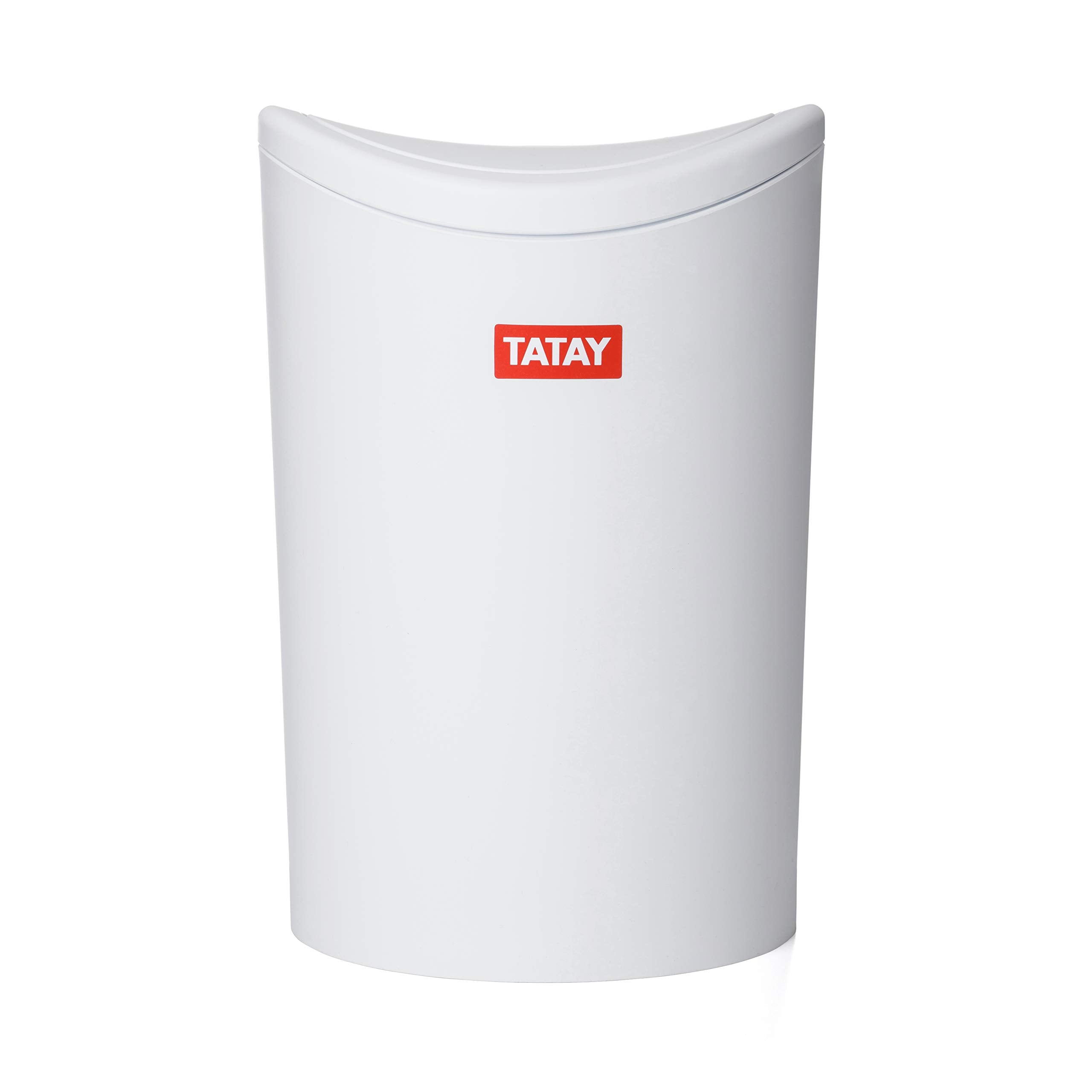 TATAY Bathroom Bin with Swing Lid | 6L Capacity | Compact 19x19x28 cm | White Polypropylene 2