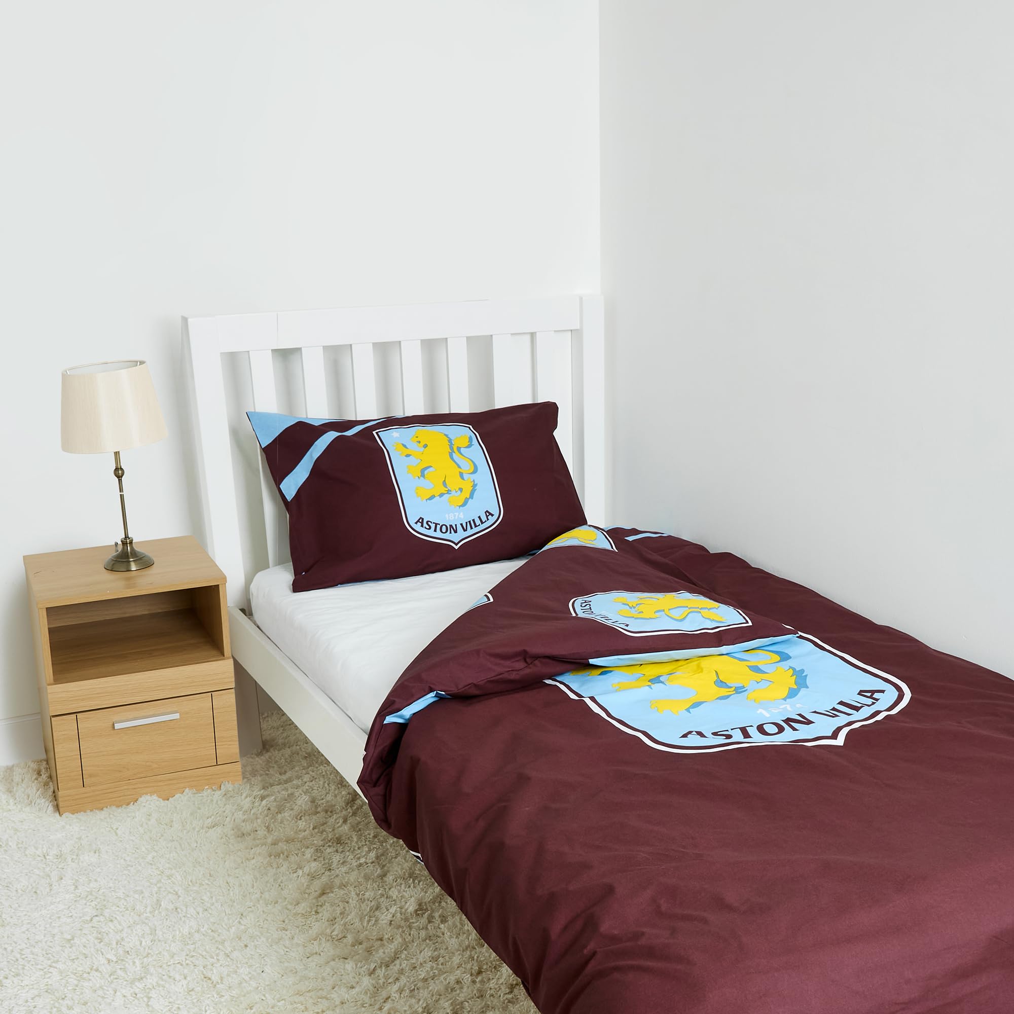 The Gift Scholars Aston Villa FC Single Duvet Cover Set | Reversible Polycotton | 135x200cm 6