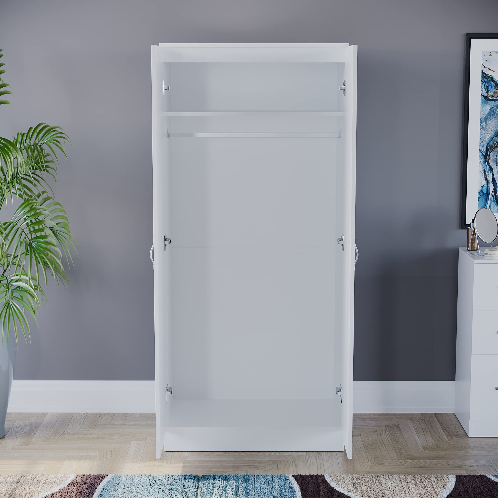 Vida Designs Riano 2 Door Wardrobe - Sturdy MDF/Chipboard Construction | H170 x W76 cm 6