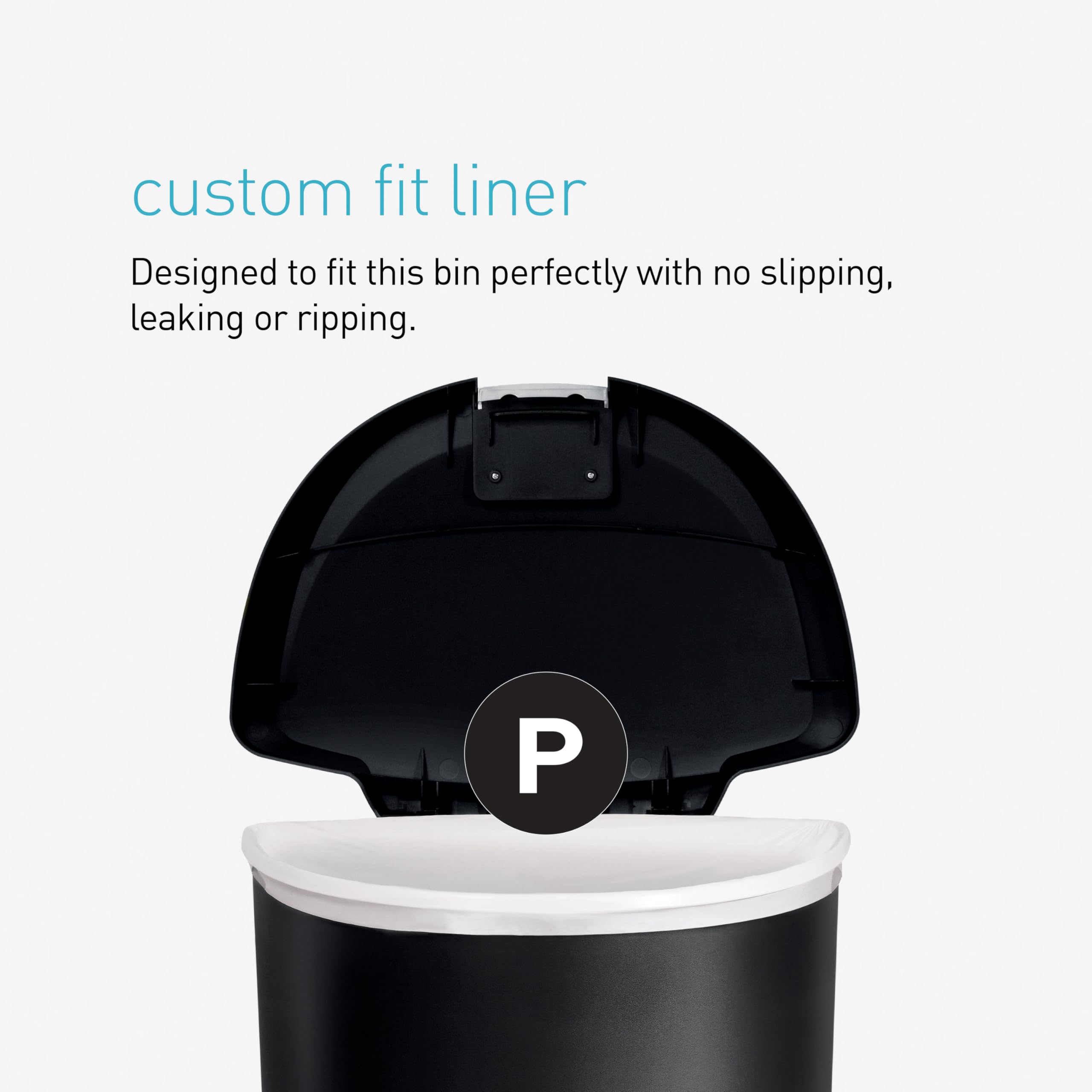 simplehuman CW1355 50L Semi-Round Kitchen Pedal Bin with Lid Lock, Black 6