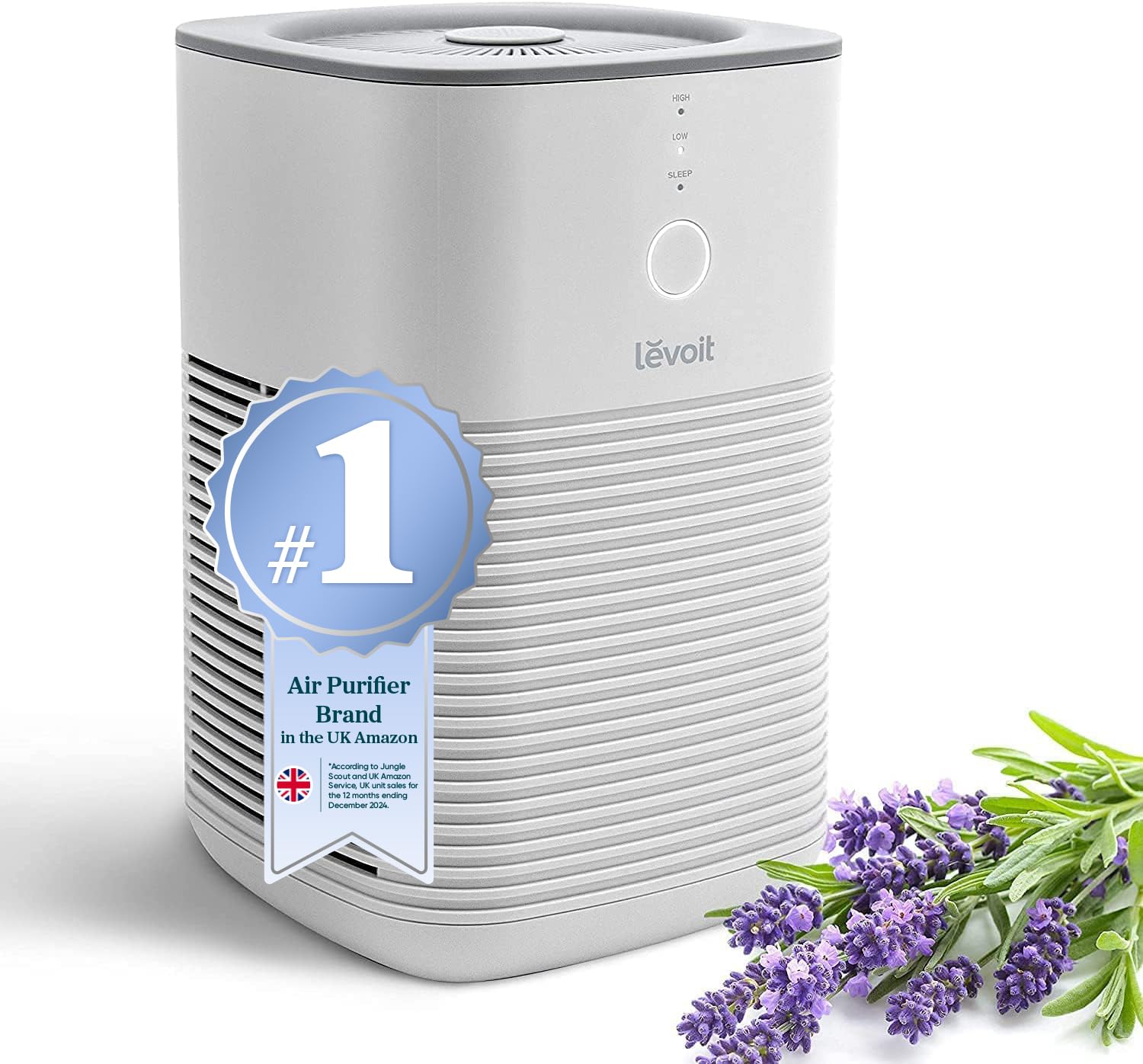 Levoit Air Purifier for Bedroom Home LV-H128 - Dual HEPA Filters, Aromatherapy Diffuser, Quiet Sleep Mode, Gray 1