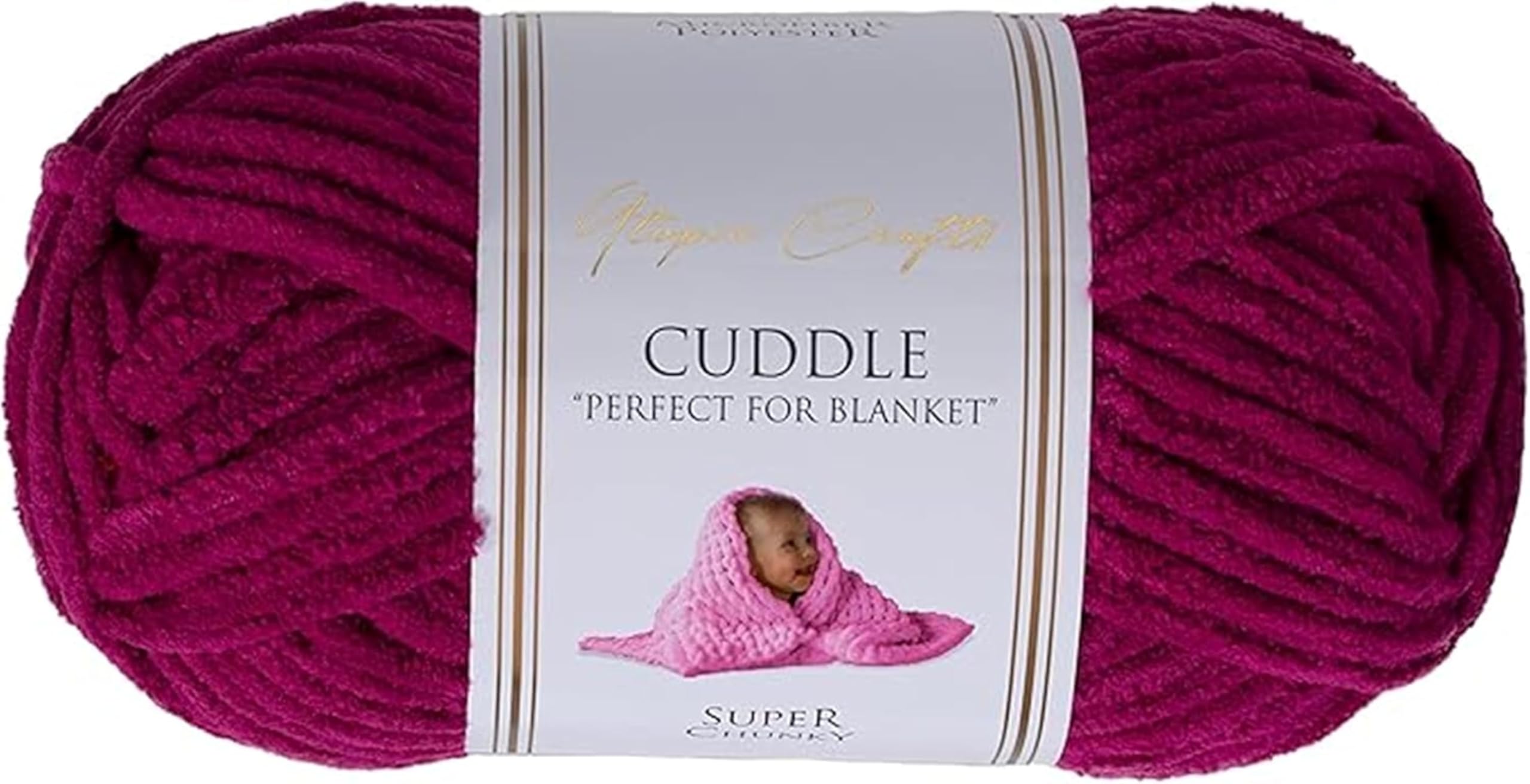 Utopia Crafts Cuddle Super Chunky Chenille Yarn - Soft & Fluffy for Knitting/Crochet | Purple, 100g, 60m 1