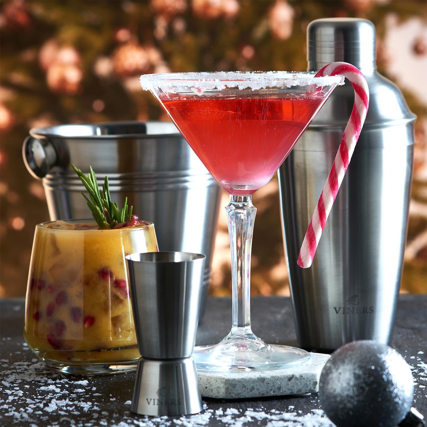 Viners Barware Brushed Silver Cocktail Shaker - 500ml Capacity | Stainless Steel | Airtight Seal 3