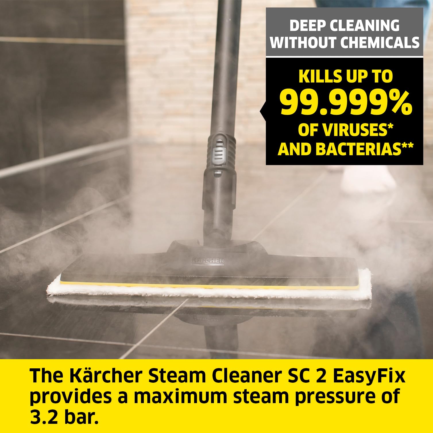 Kärcher Steam Cleaner SC 2 EasyFix - 3.2 bar Steam Pressure | 1500W Heating Output | White 2