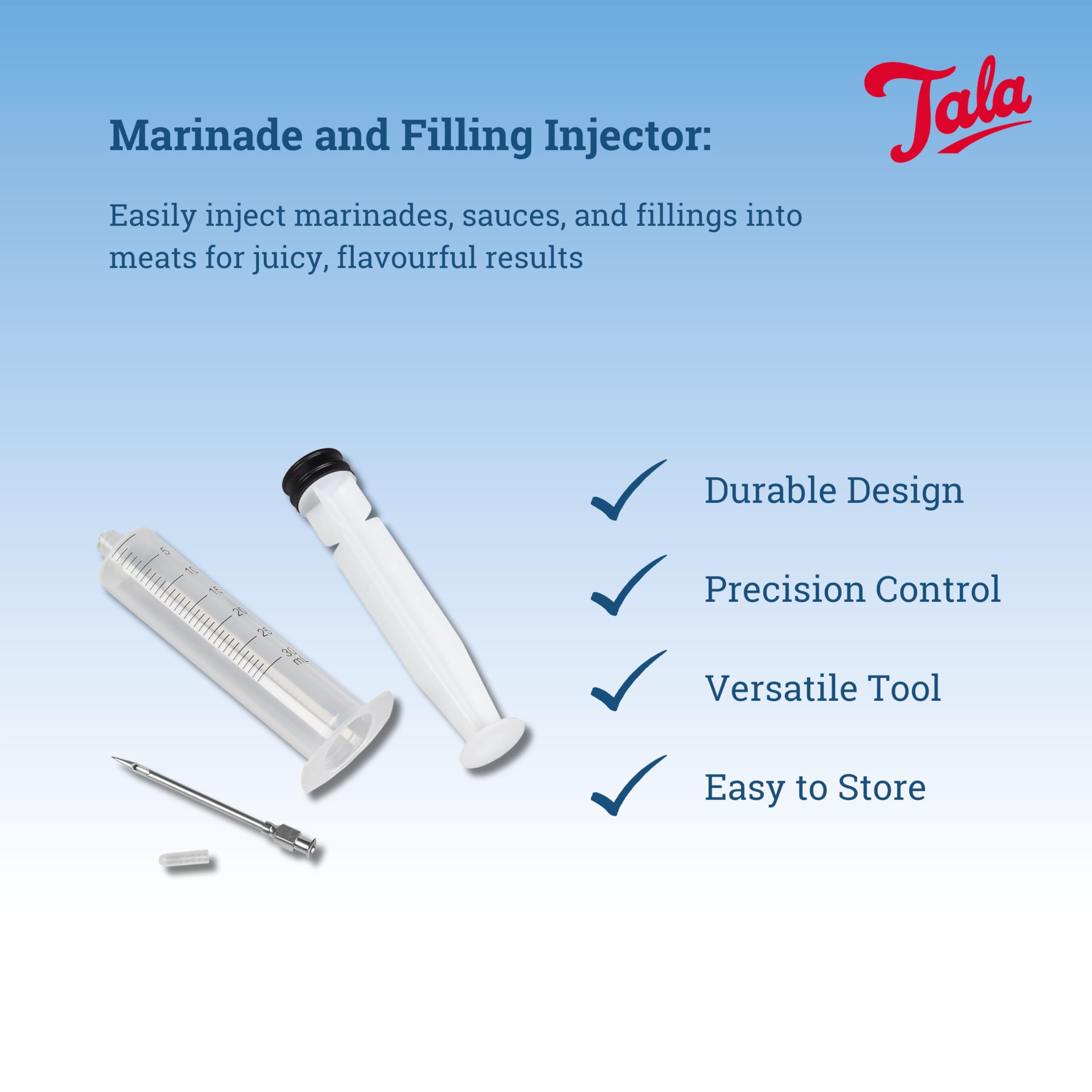 Tala Marinade/Filling Injector - Multipurpose Flavor Infusion | Stainless Steel | 20.5 x 4 x 2.5 cm 4