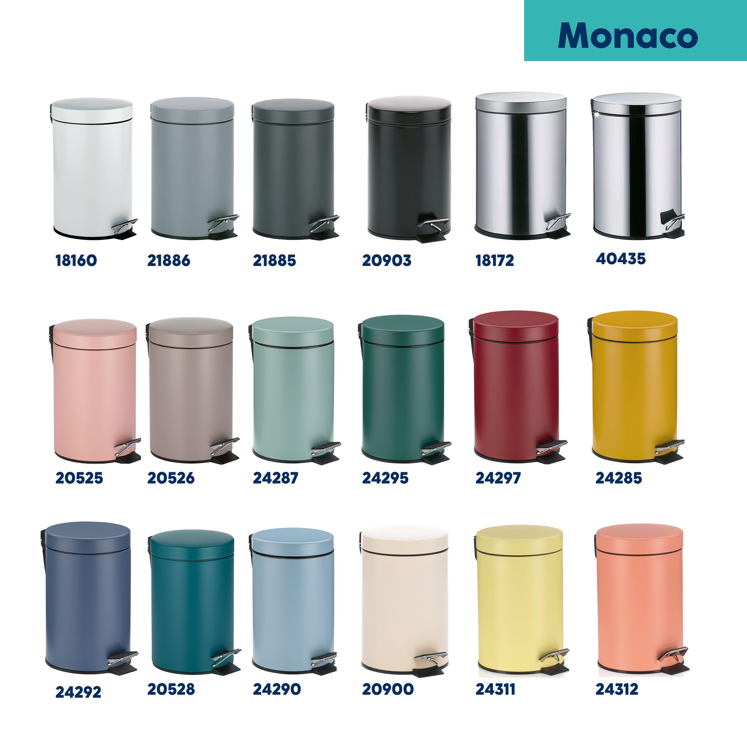 Kela MONACO Bathroom Bin - 3L Capacity, Metal Pedal Bin with Inner Bucket | Alpine Green 7