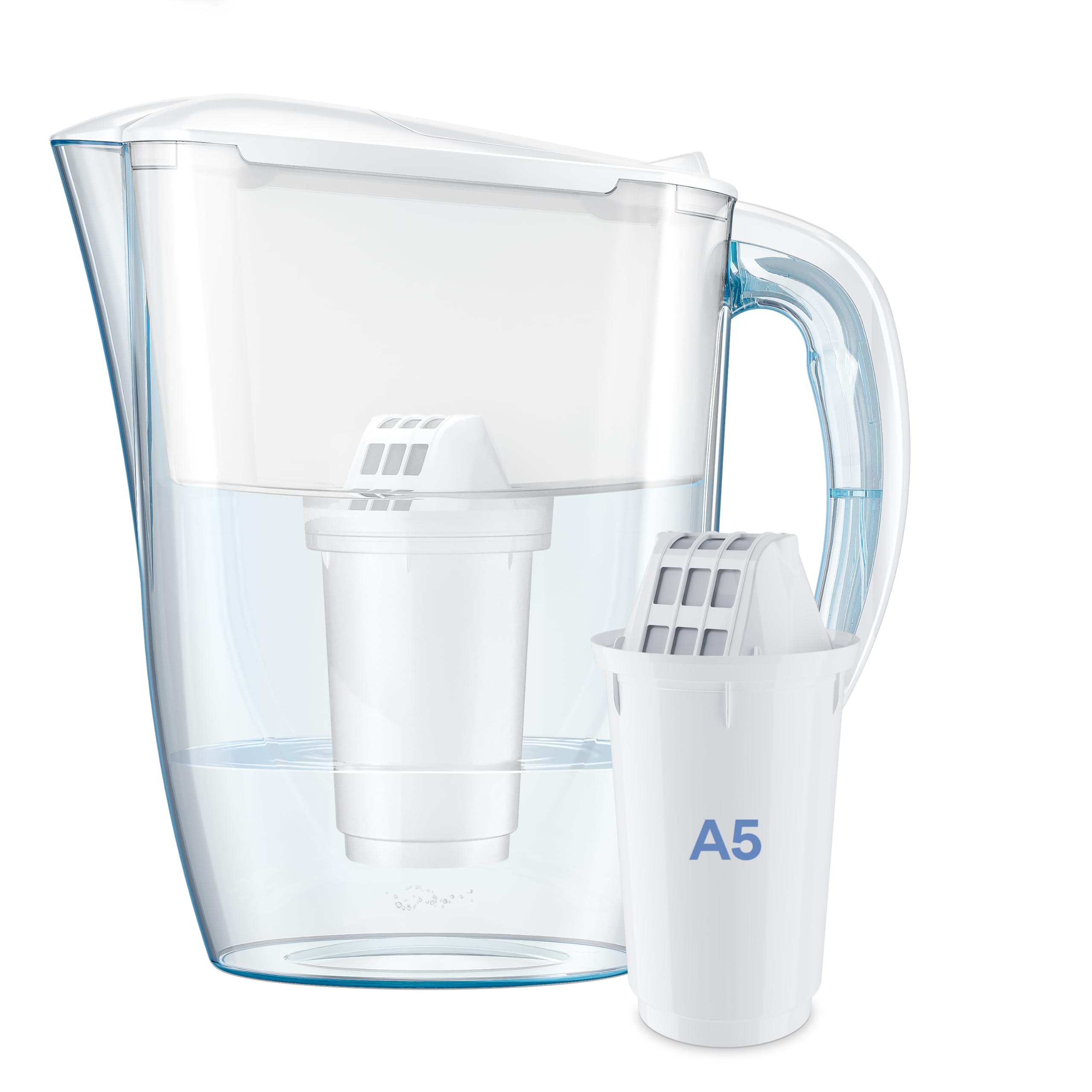 AQUAPHOR Water Filter Jug Smile - 2.9L Capacity, Space-Saving Fridge Door Fit, White 2