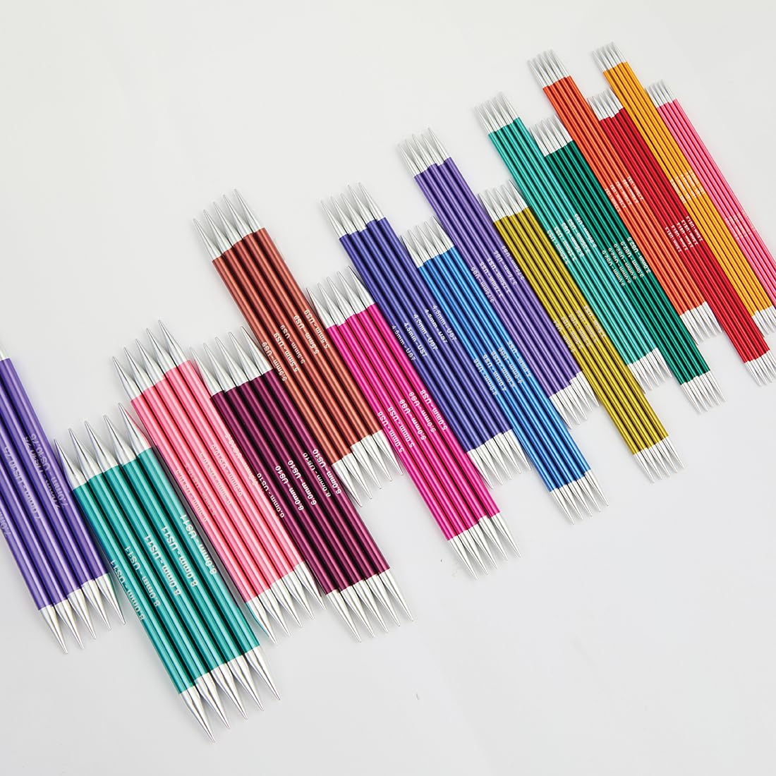 KnitPro Zing Double Pointed Knitting Needles - 4.00mm Size | 6' (15cm) Length | Sapphire Aluminium 6