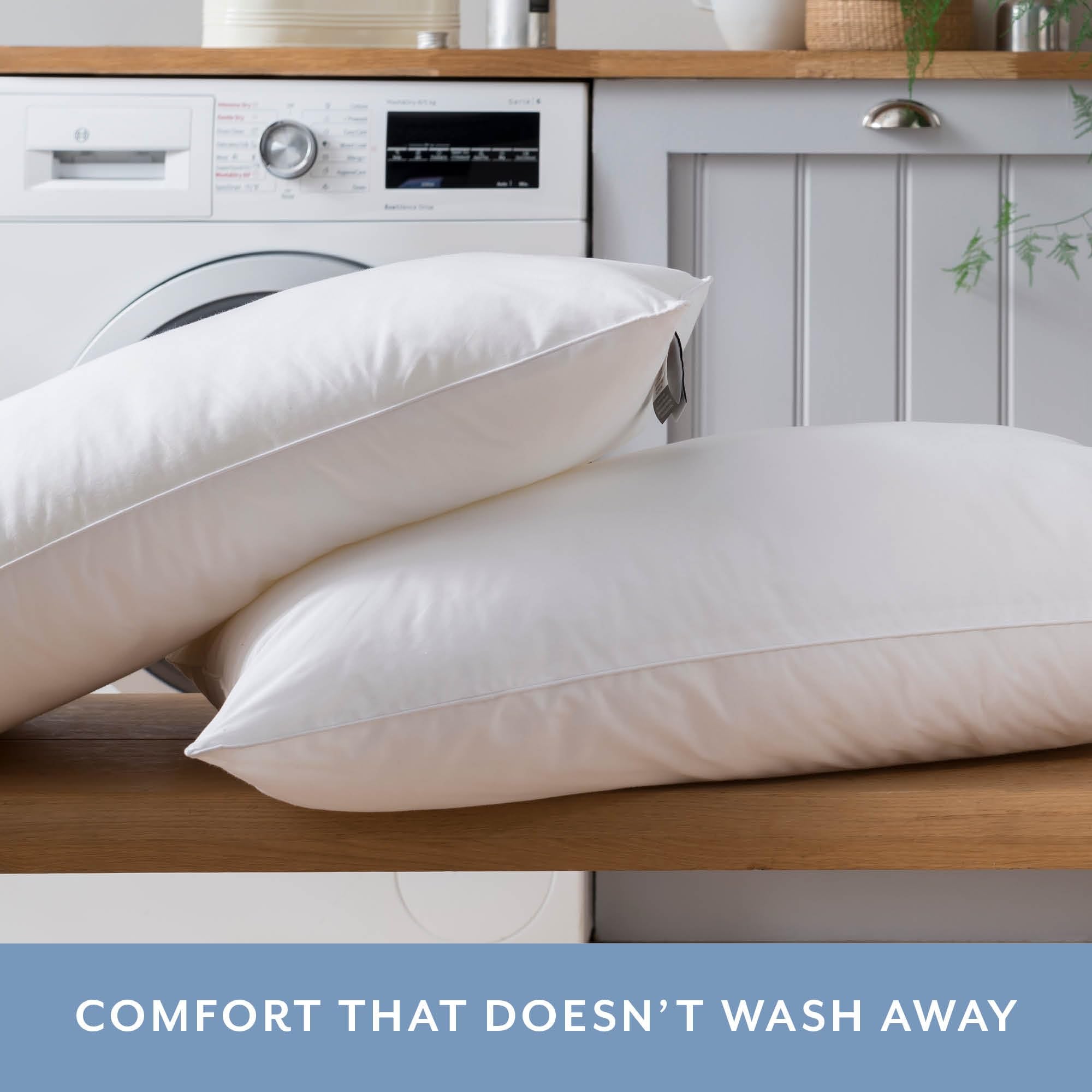 The Fine Bedding Company Spundown Pillow - Medium Support | Hypoallergenic | Washable at 60°C 6