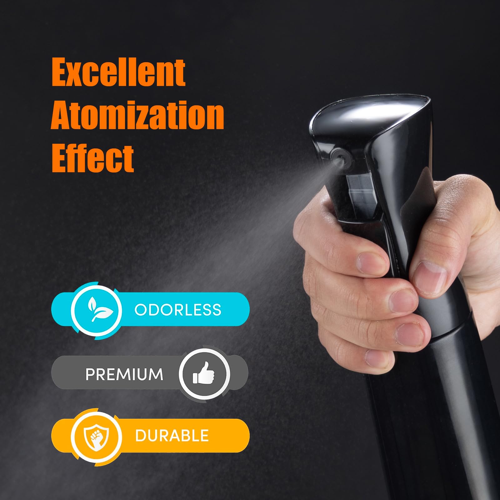 GRIFEMA 200ml Continuous Mist Spray Bottle - Ultra-Fine 0.3mm Mist | 360° Leak-Proof 3