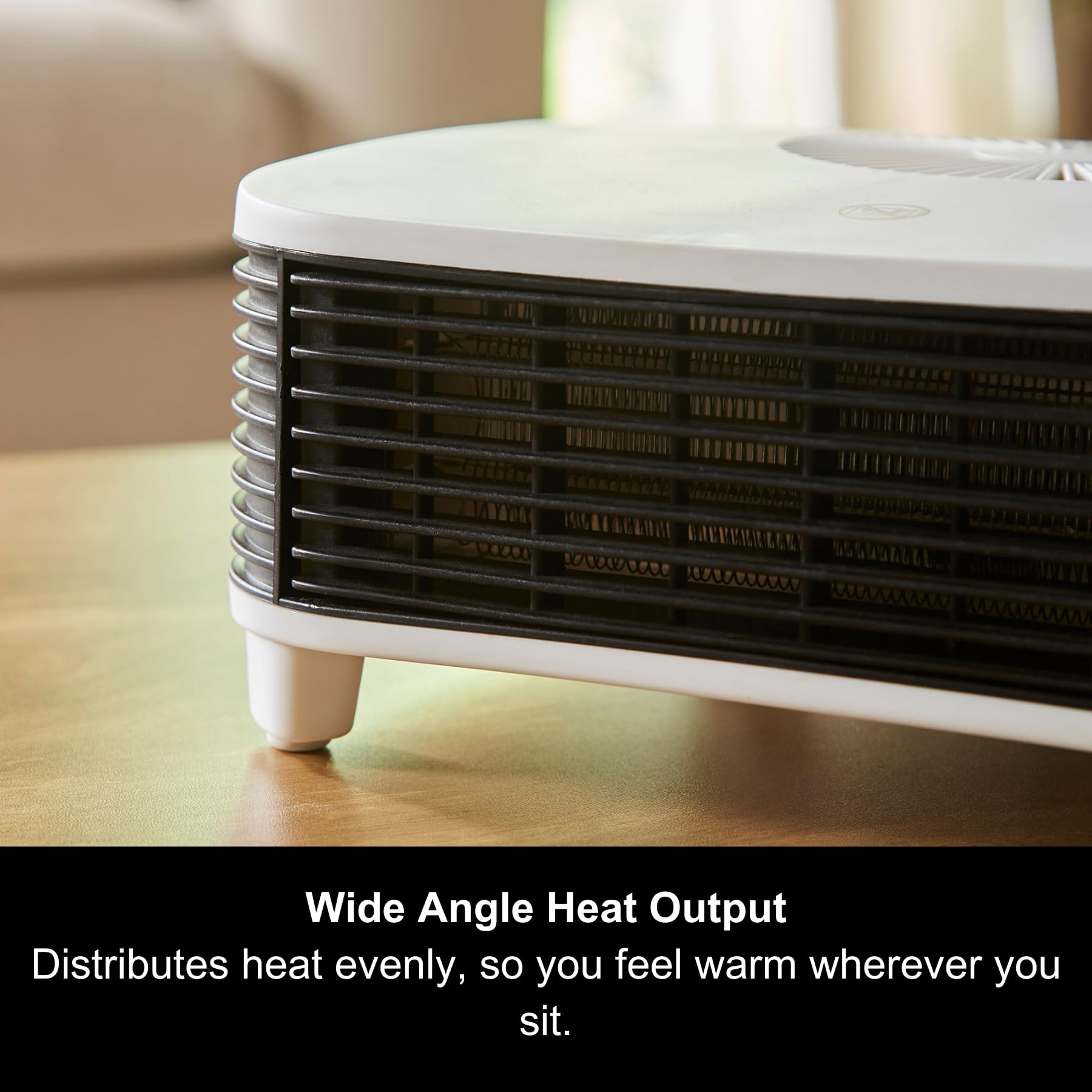 Morphy Richards HeatFlux 2000W Flat Fan Heater | Adjustable Thermostat | Portable | White 6