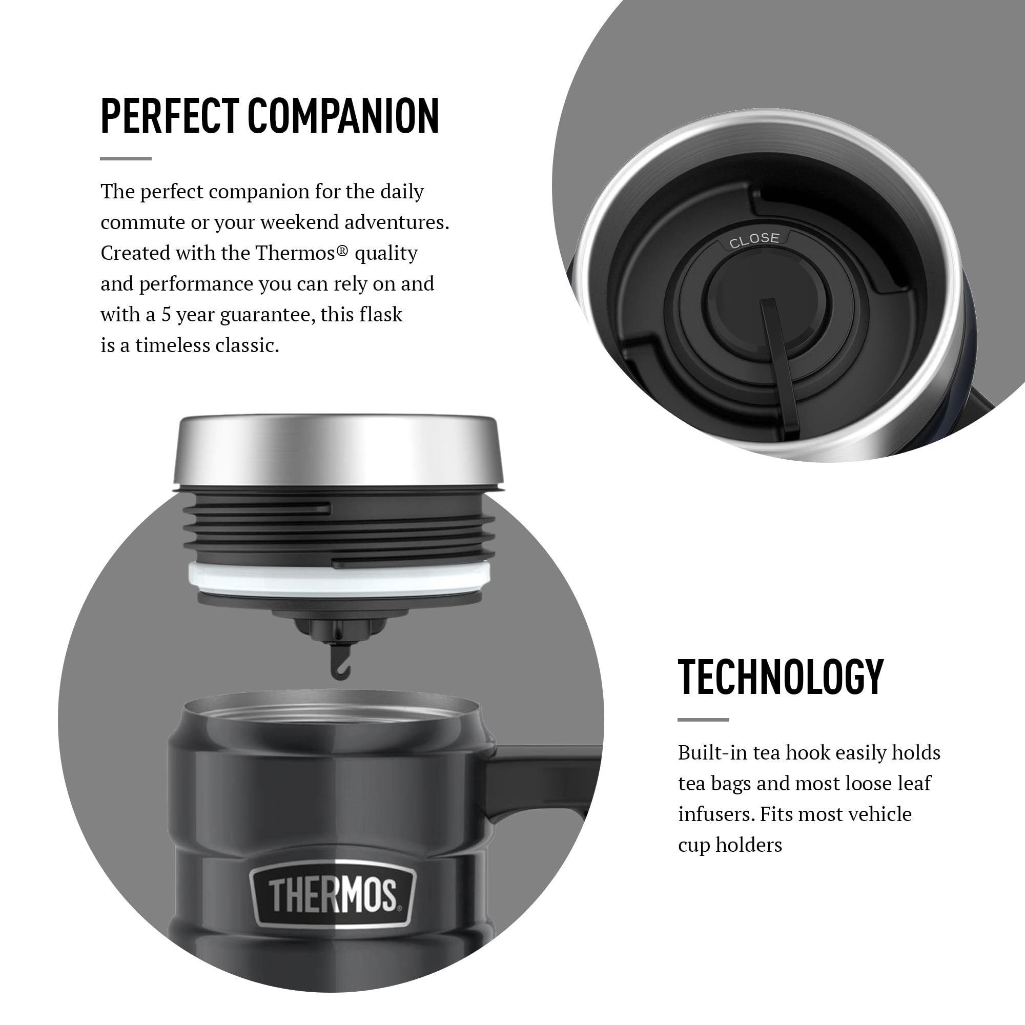 Thermos Stainless King Travel Mug 470 ml - Vacuum Insulated | Leakproof | Built-in Tea Hook 3