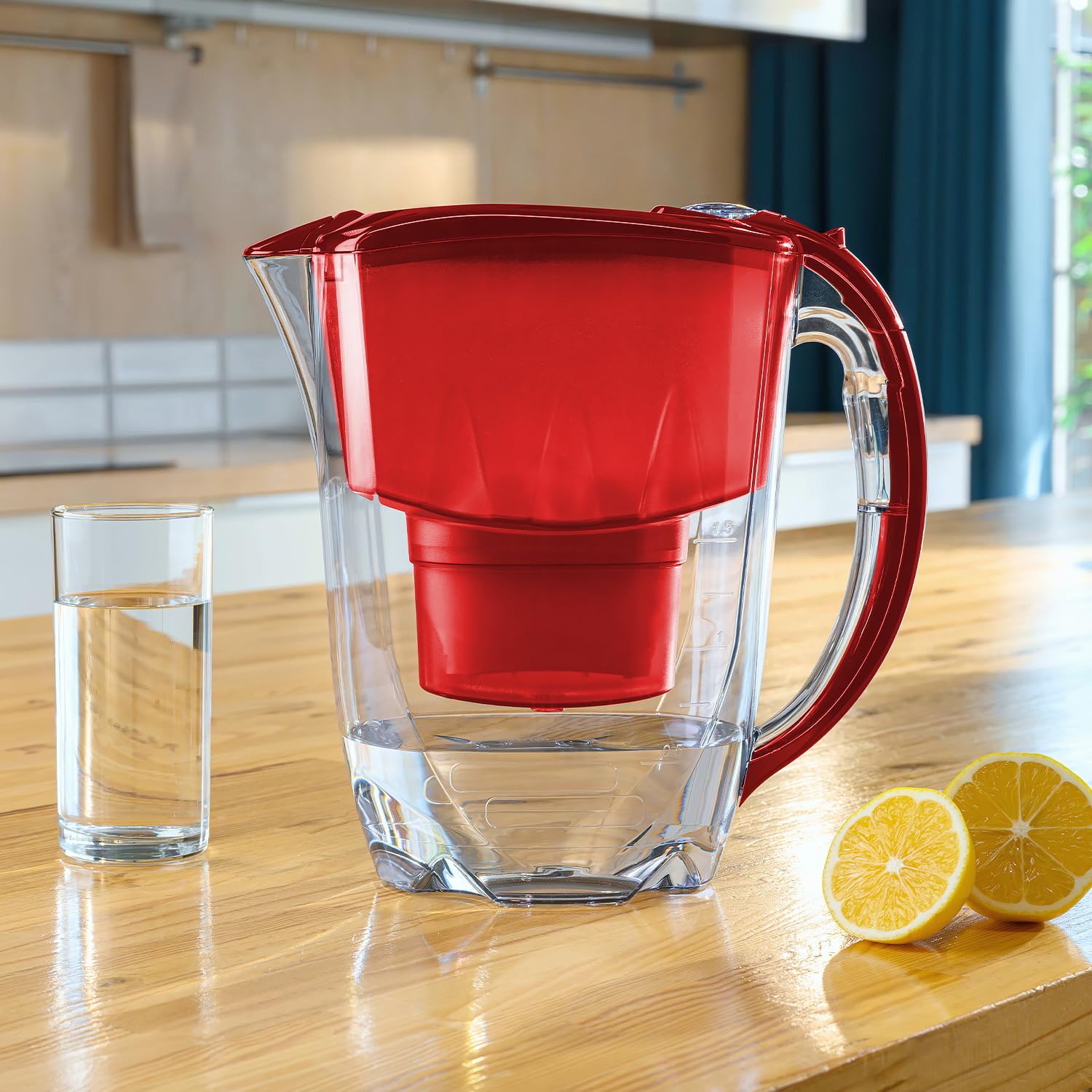 AQUAPHOR Amethyst Water Filter Jug - 2.8L Capacity | Includes 1x MAXFOR+ Cartridge | Red 5