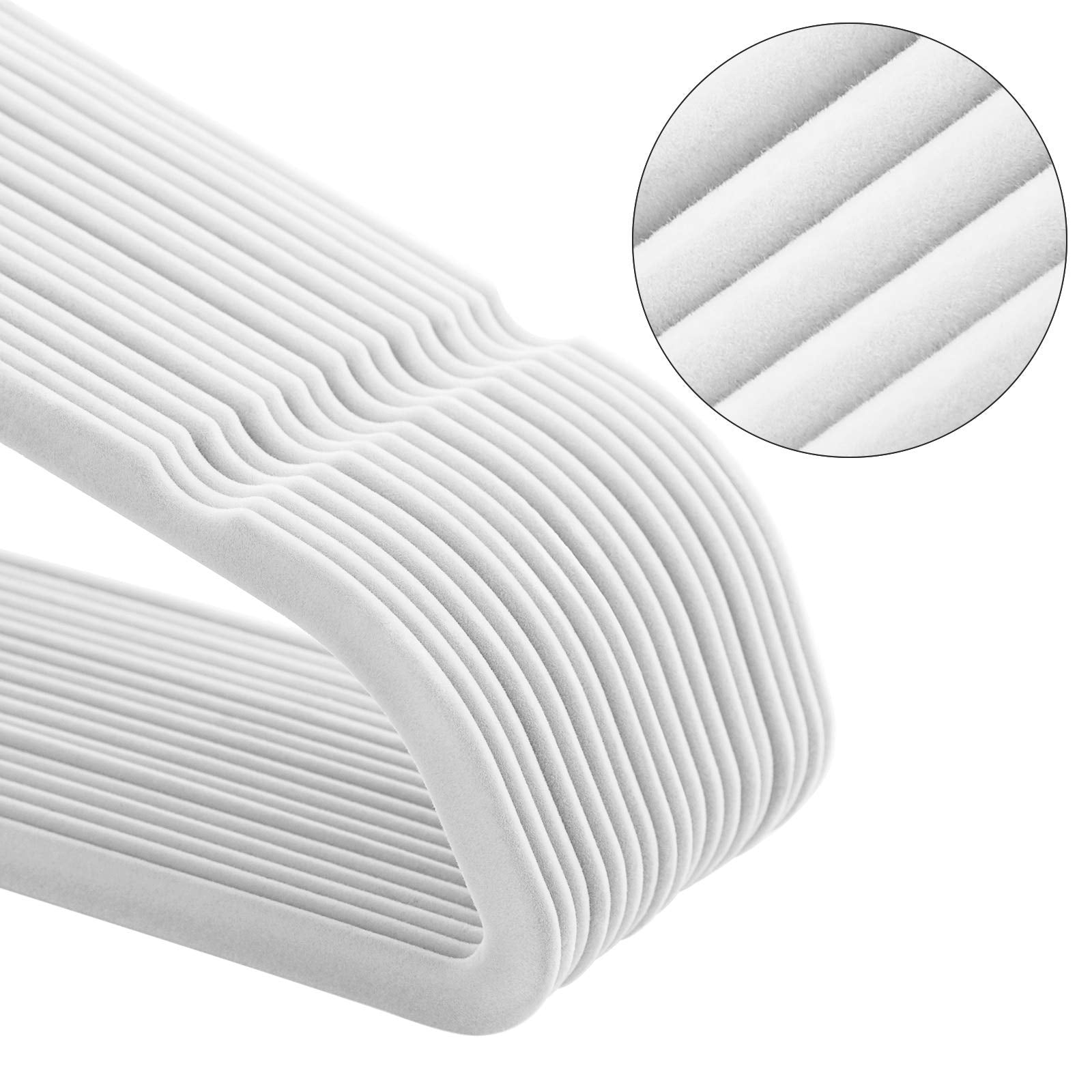 SONGMICS Set of 50 Velvet Hangers, 41.5 cm Wide, Space-Saving, High Load Ca 8