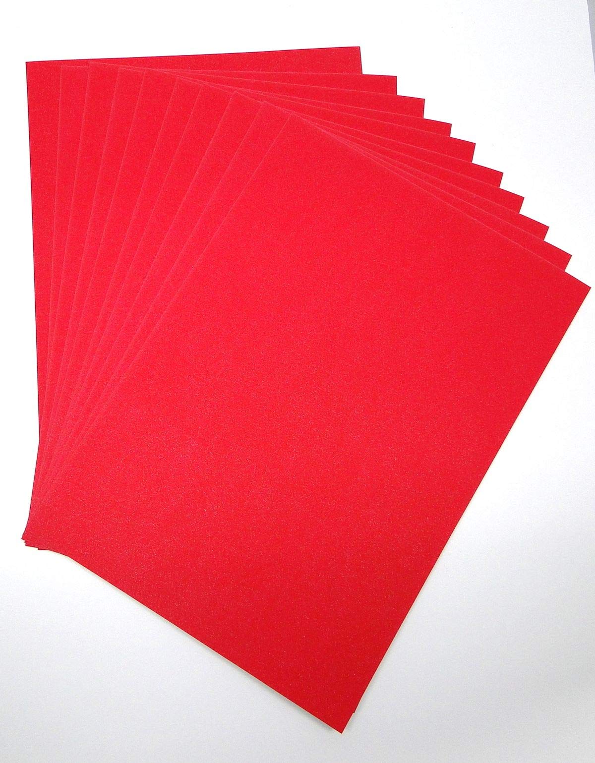 Habercrafts A4 Red Glitter Cardstock - 250gsm Non-Shed Acid Free | Pack of 1-100 Sheets Available 1