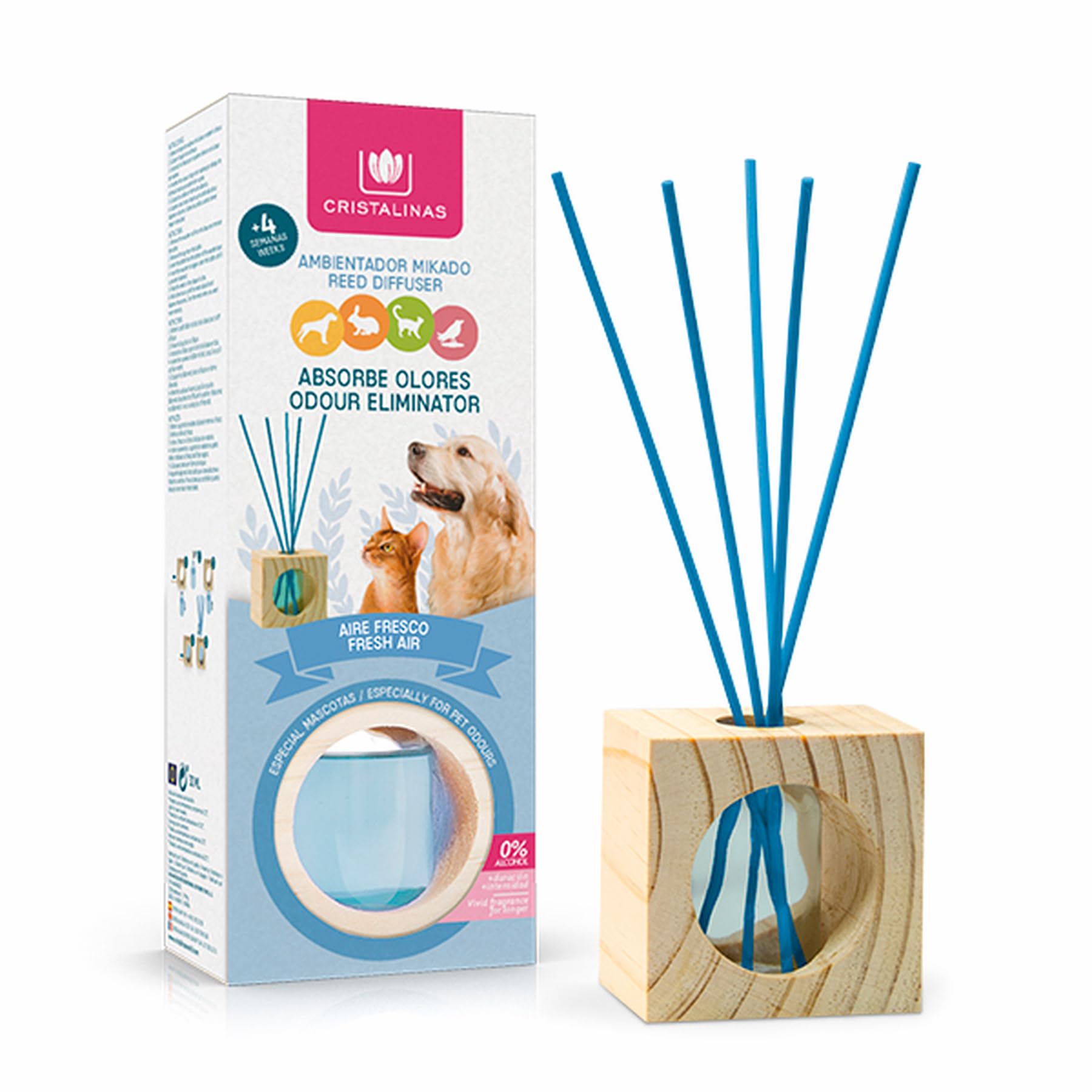 CRISTALINAS Pet Odour Eliminating Reed Diffuser - Fresh Air Scent | 30ml 1